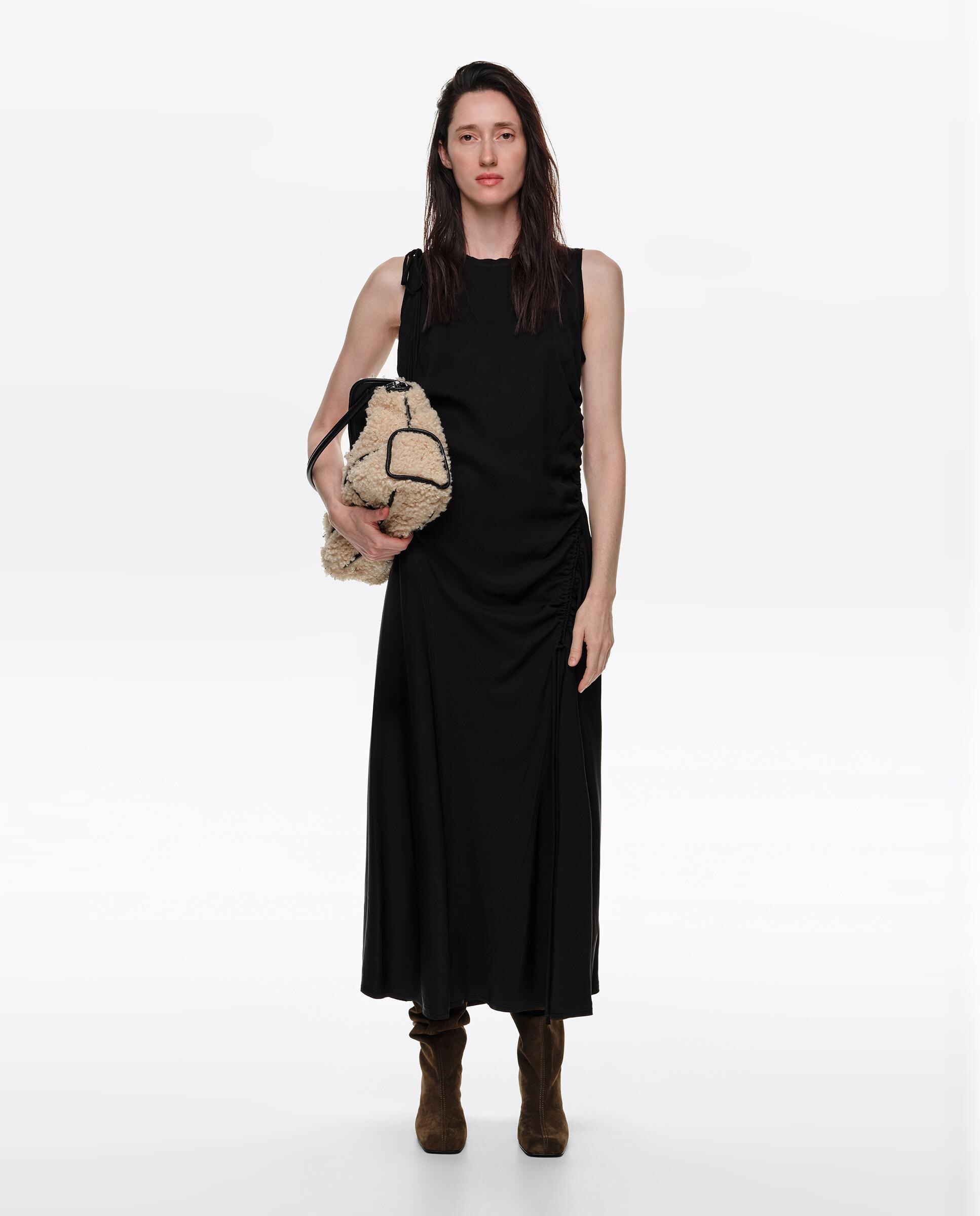 Vestido sisa largo fruncidos - Bimba y Lola - Negro Negro-6