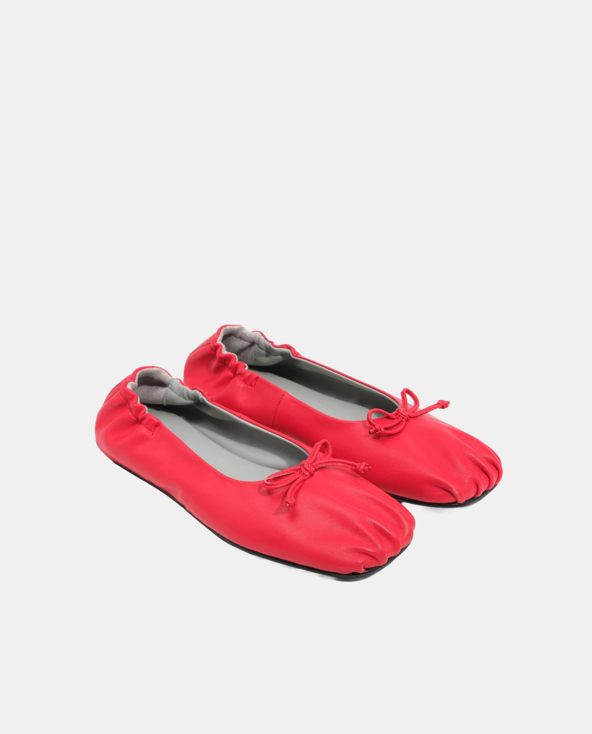 Bailarinas de mujer fruncida piel - Bimba y Lola - Rojo Rojo-4