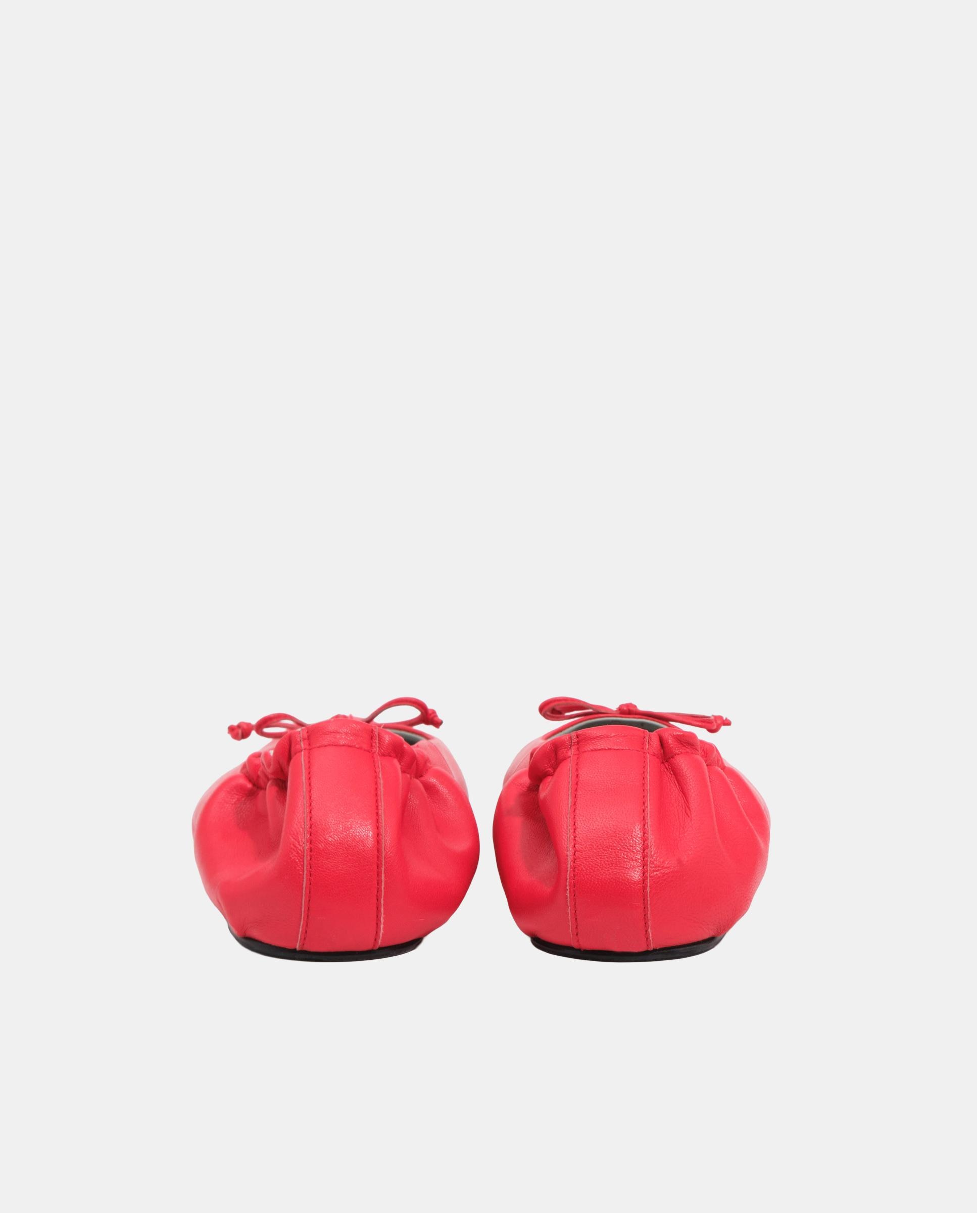 Bailarinas de mujer fruncida piel - Bimba y Lola - Rojo Rojo-3