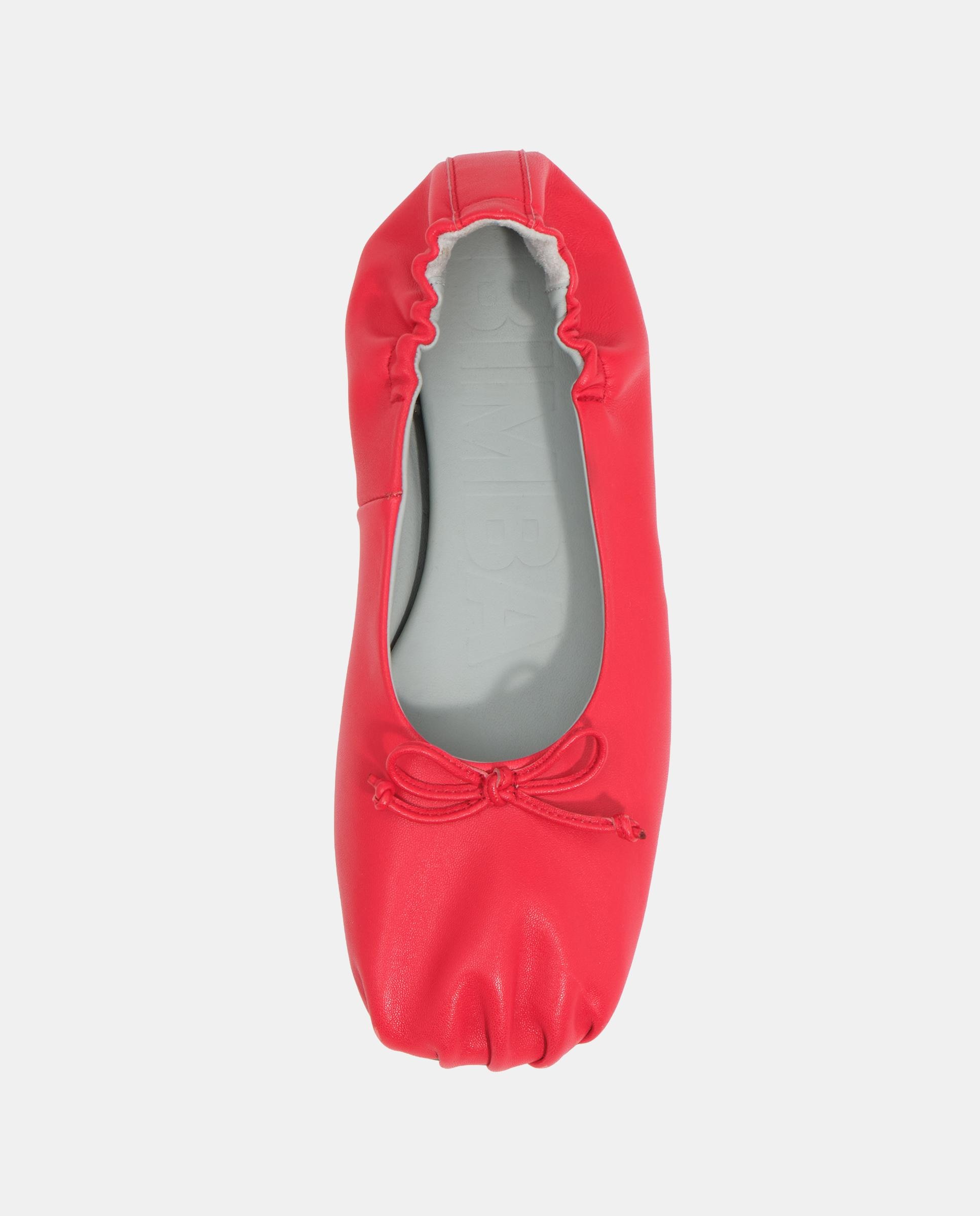 Bailarinas de mujer fruncida piel - Bimba y Lola - Rojo Rojo-5