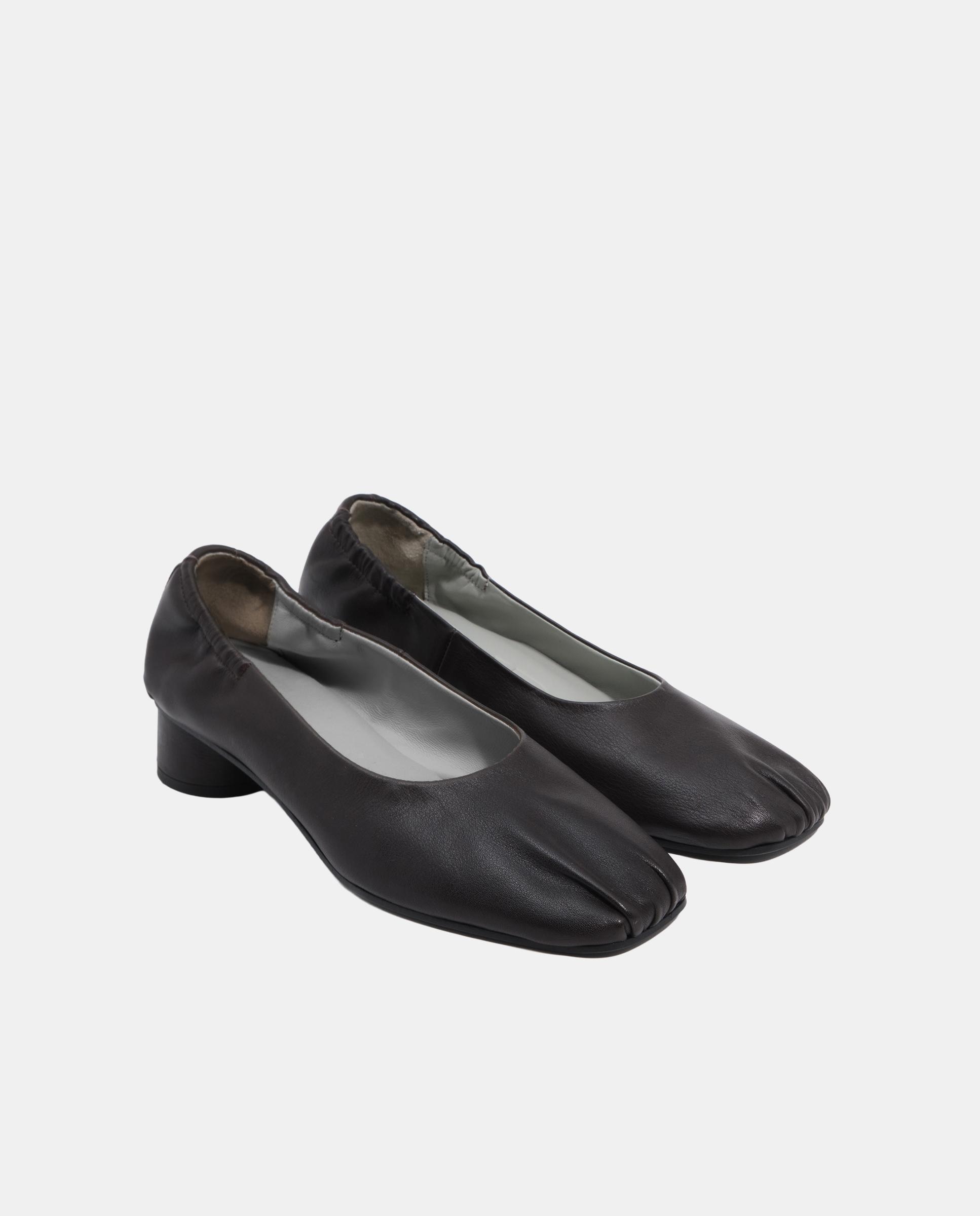 Zapatos de salón de mujer fruncido piel - Bimba y Lola - Marrón oscuro Marrón oscuro-4