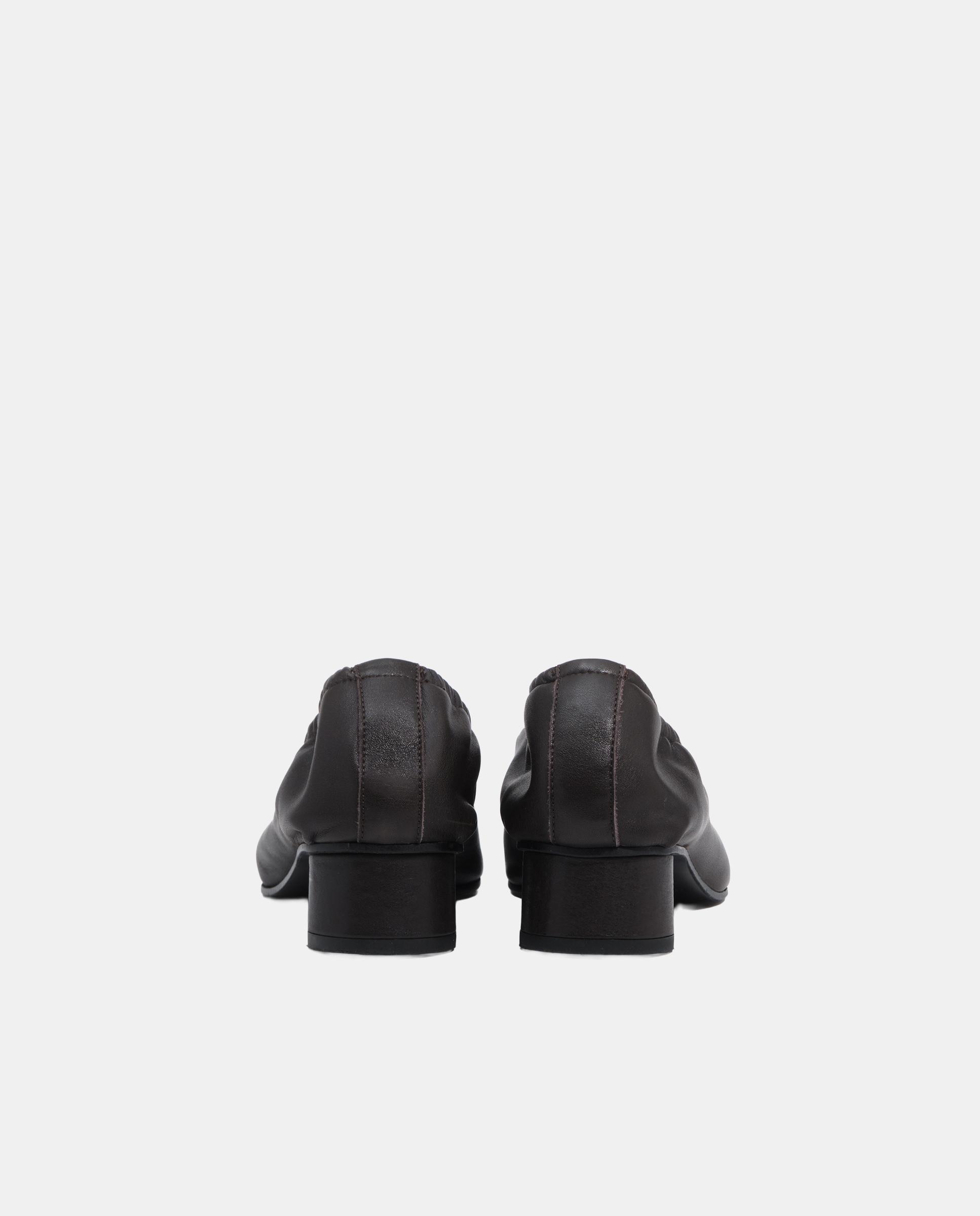 Zapatos de salón de mujer fruncido piel - Bimba y Lola - Marrón oscuro Marrón oscuro-3