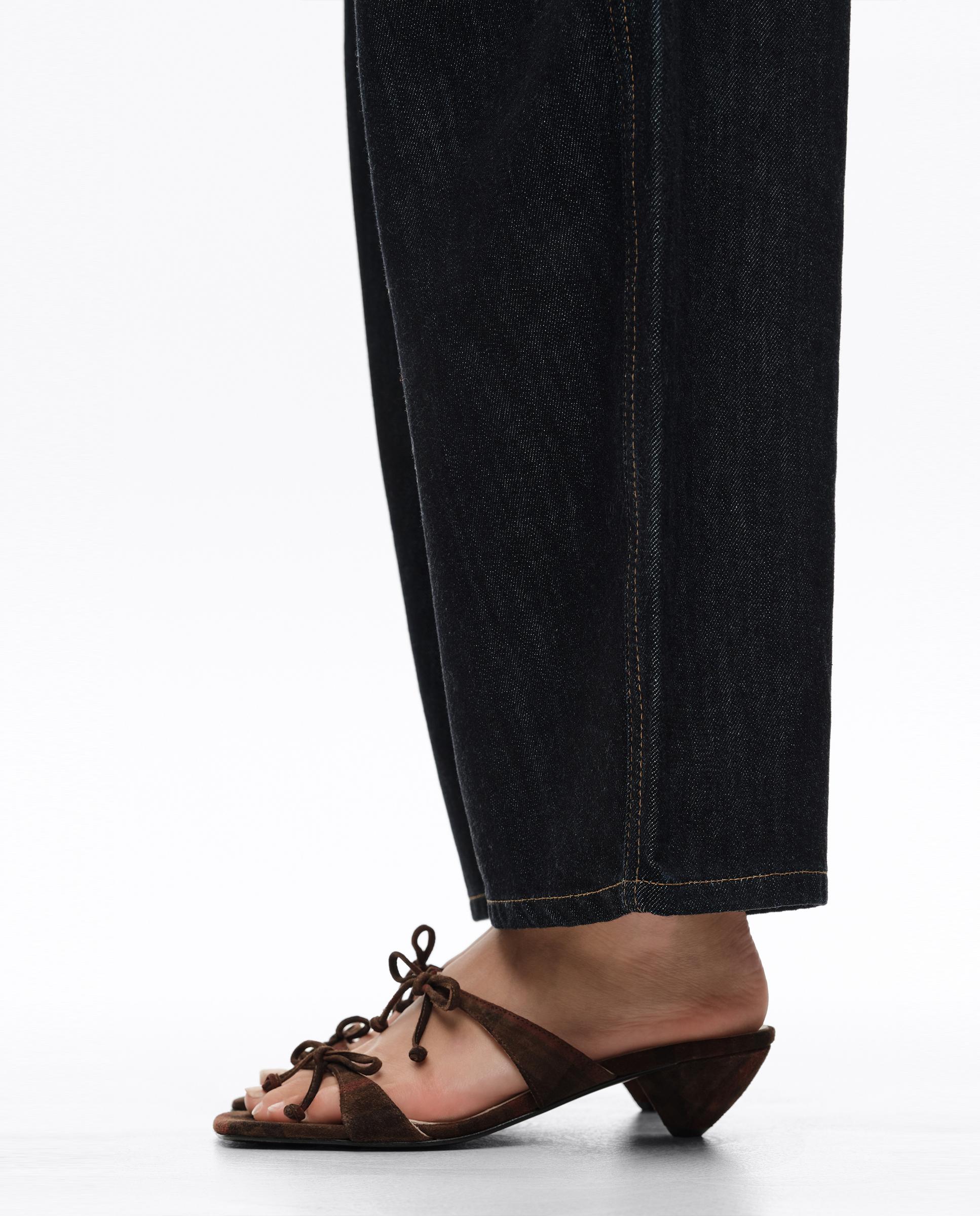 Sandalias de tacón de mujer con lazos serraje print - Bimba y Lola - Marrón Marrón-2