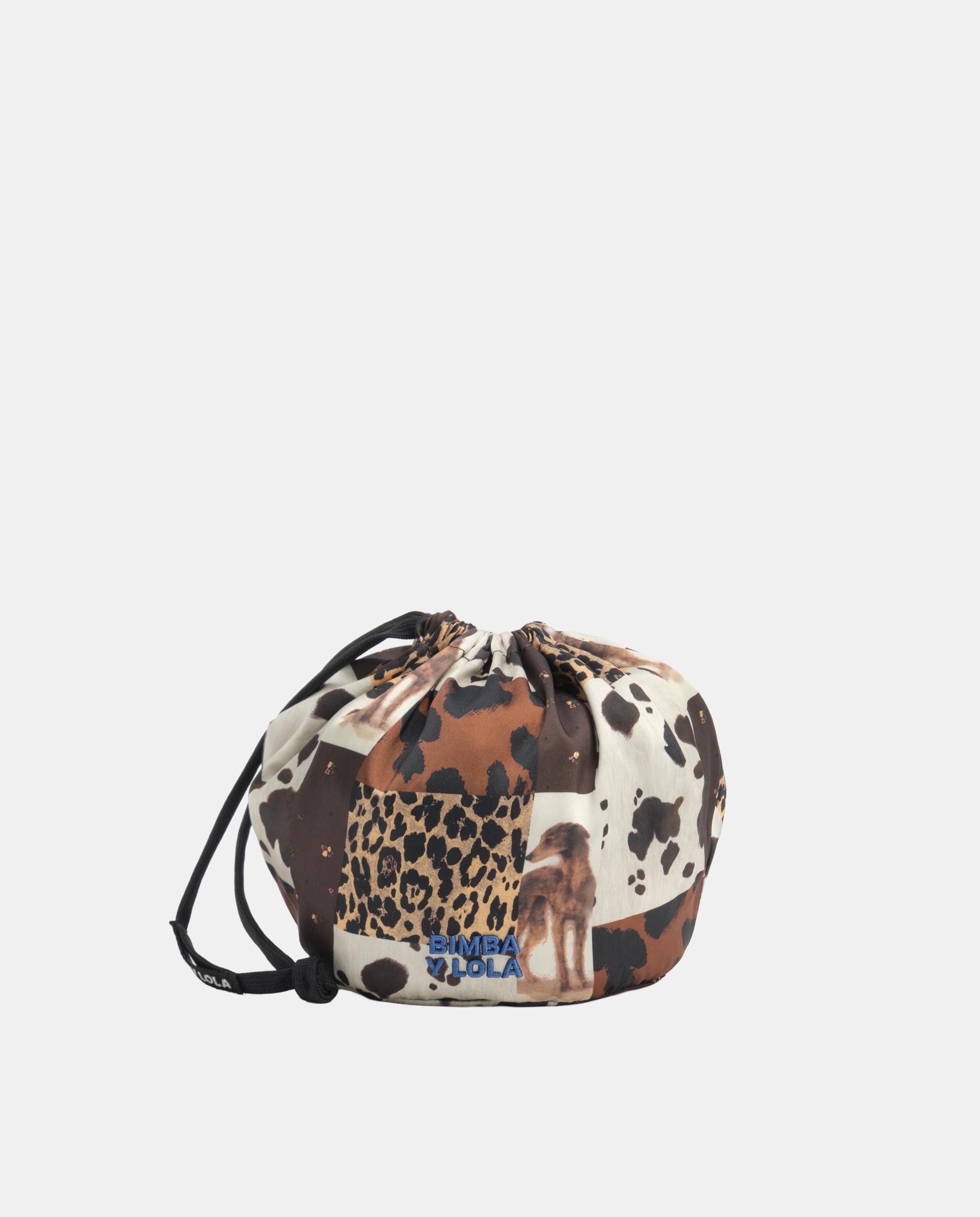 Bolso de mano de mujer pouch pañuelo patchwork - Bimba y Lola - Marrón chocolate Marrón chocolate-1