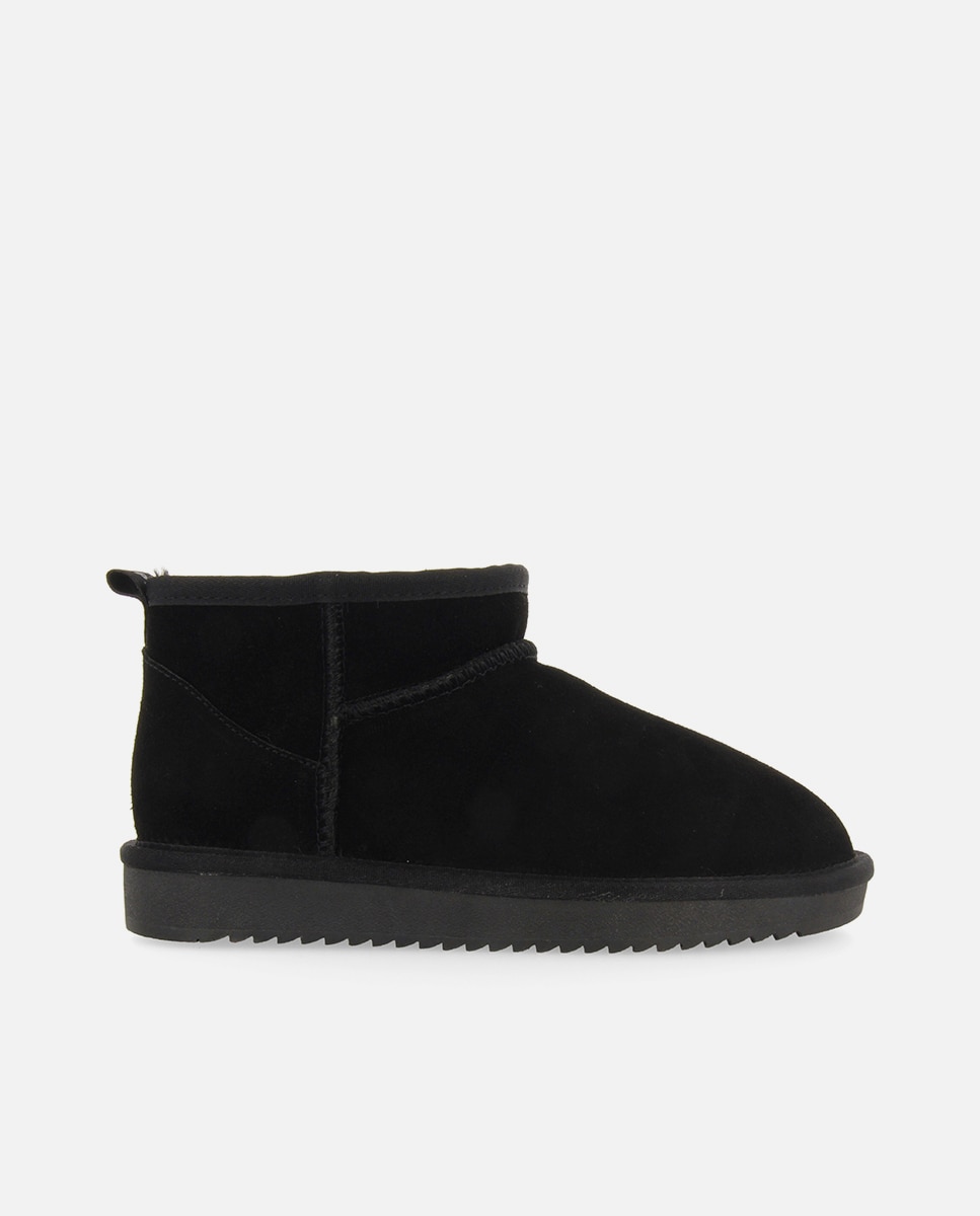 Botas de pelo de mujer tipo australianas de caña baja forradas de pelo - Negro Negro-1