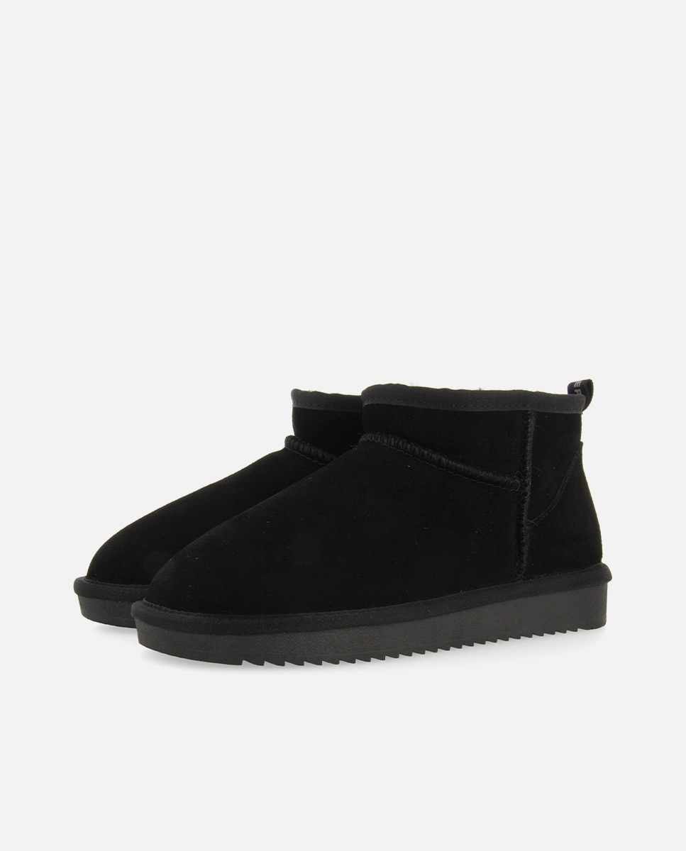 Botas de pelo de mujer tipo australianas de caña baja forradas de pelo - Negro Negro-3