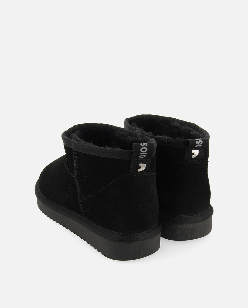 Botas de pelo de mujer tipo australianas de caña baja forradas de pelo - Negro Negro-2