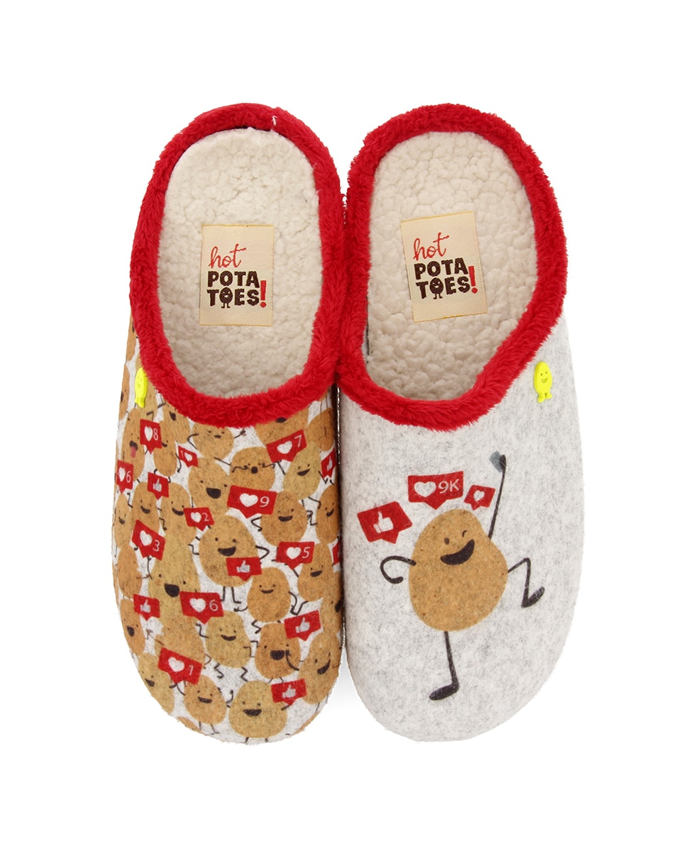 Zapatillas de casa abiertas de mujer tipo babucha con material