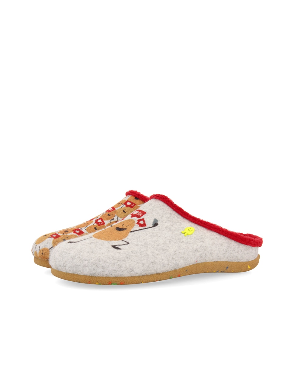 Zapatillas de casa abiertas de mujer tipo babucha con material