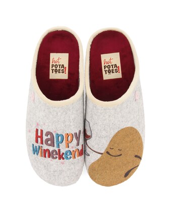 Zapatillas de casa abiertas de mujer tipo babucha con material