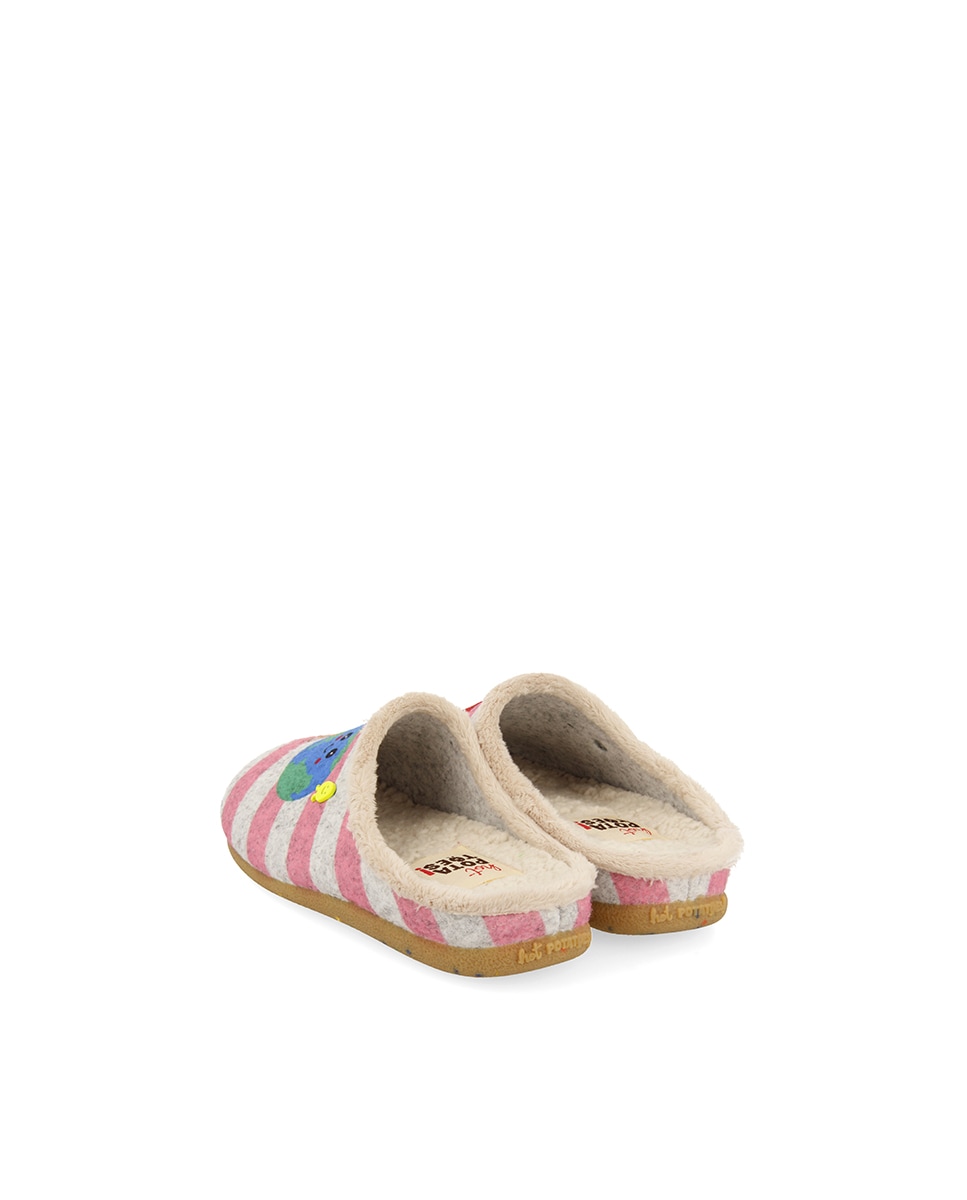 Zapatillas de casa abiertas de niΓ±a tipo babucha con material