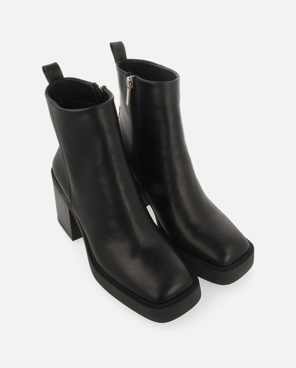 Tacón Alto Botines De Mujer Negro Charol Botines Mujer Punta