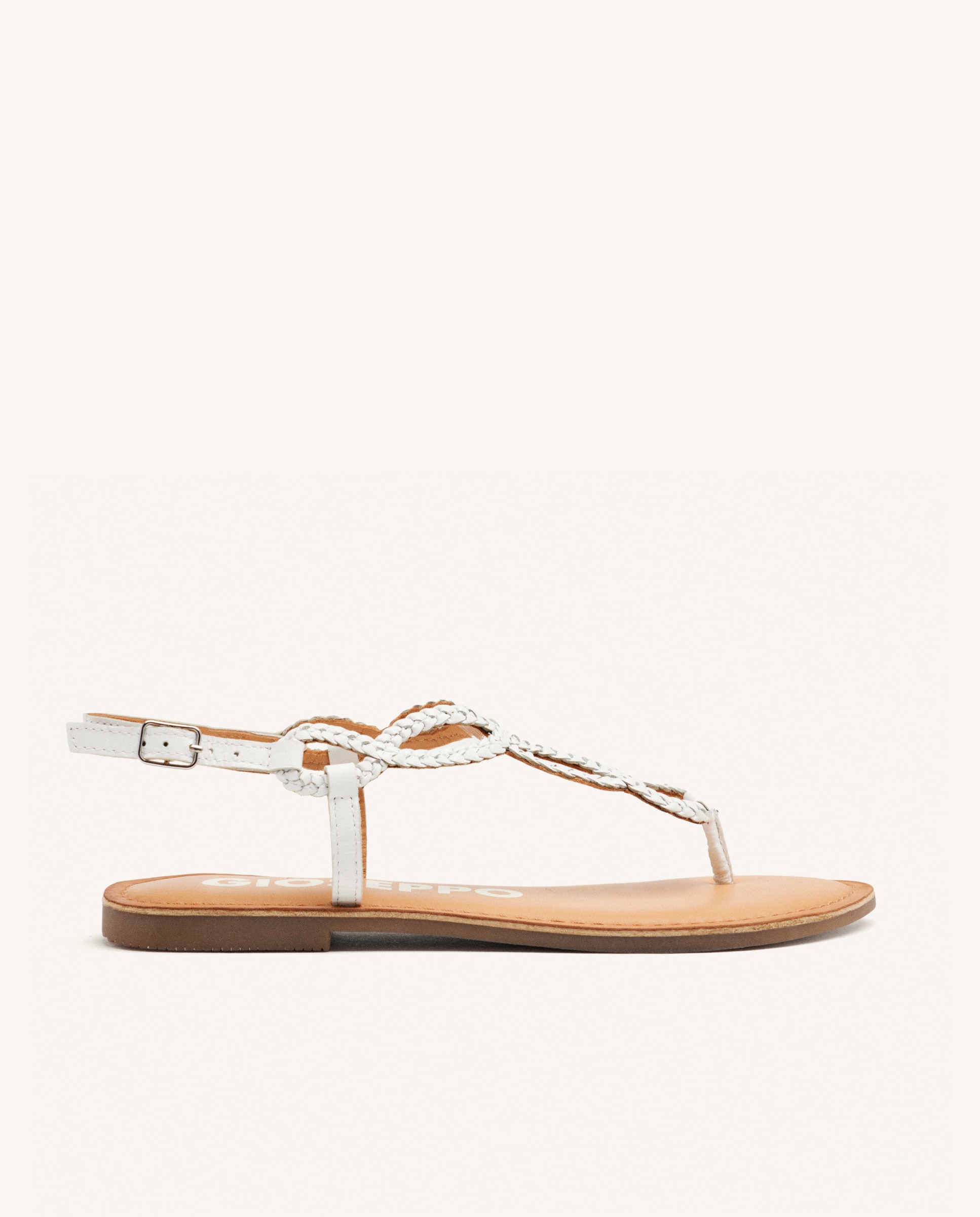 Gioseppo - Sandalias planas de mujer de piel con tiras y plantilla suave.