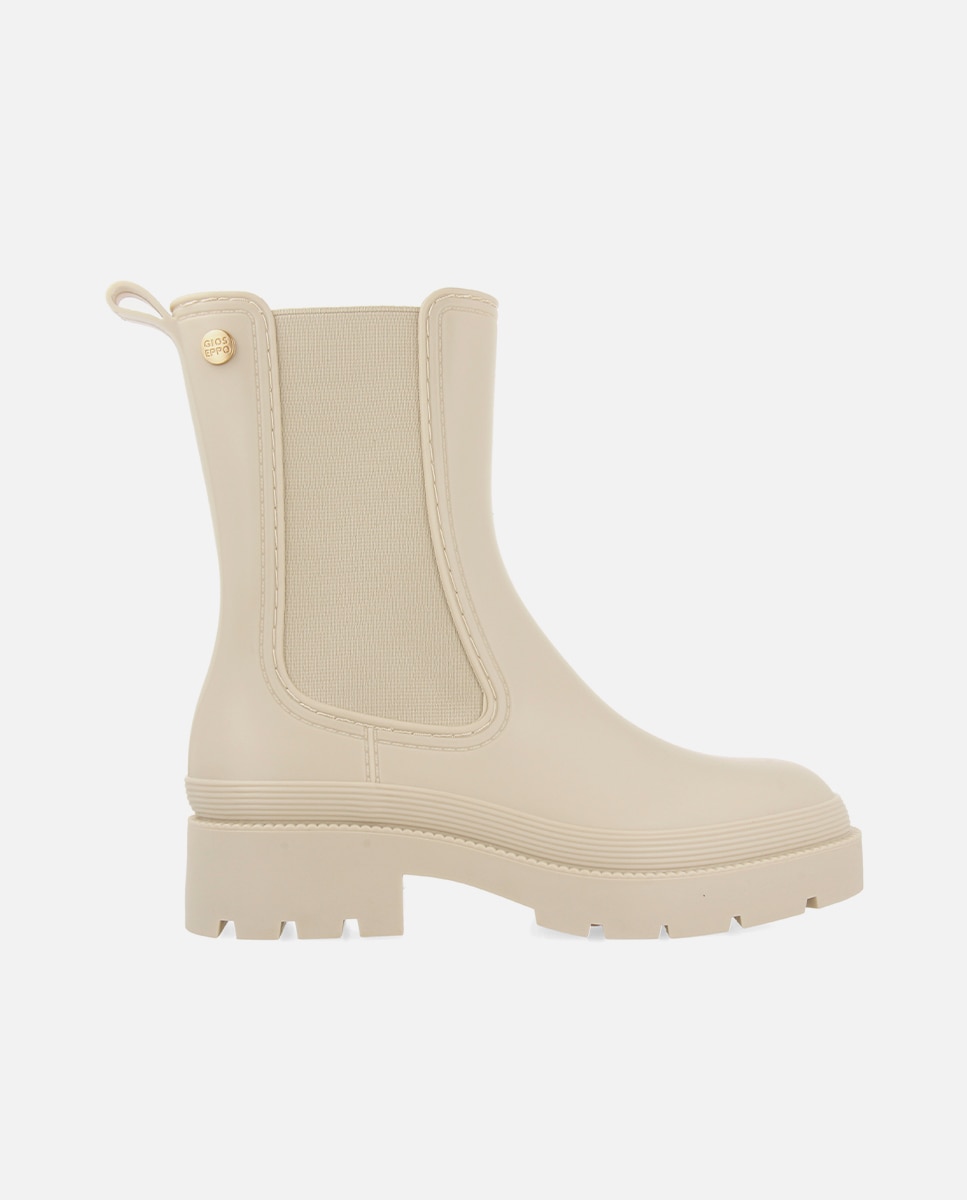 Botas de agua de mujer con punta redonda y suela tipo track - Gioseppo - Beige Beige-1
