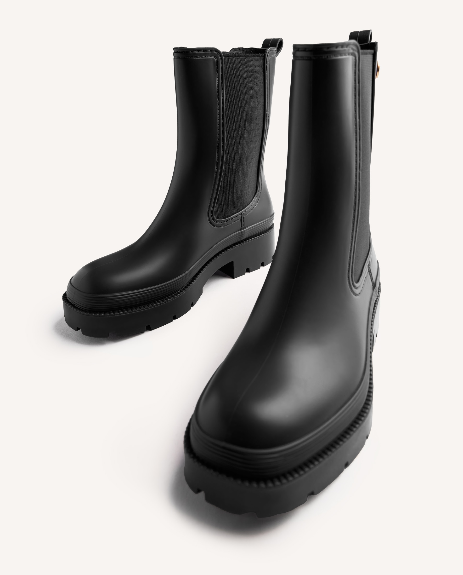 Botas de agua de mujer con punta redonda y suela tipo track - Gioseppo - Negro Negro-6