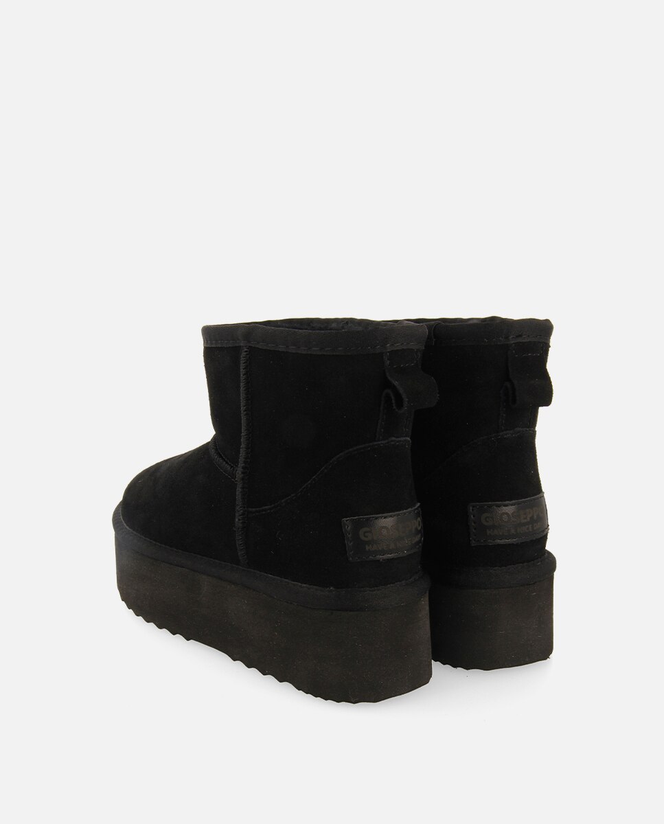 Botas de pelo de mujer estilo australianas con plataforma - Gioseppo - Negro Negro-2