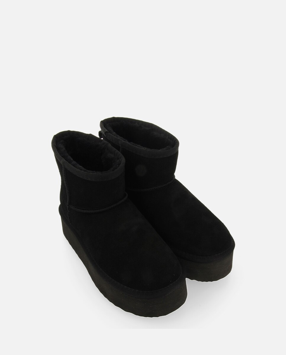 Botas de pelo de mujer estilo australianas con plataforma - Gioseppo - Negro Negro-4