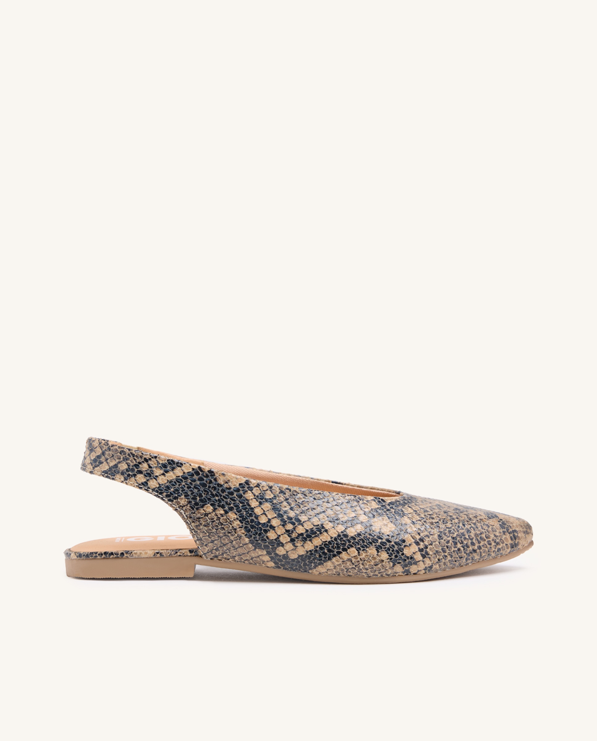 Gioseppo - Bailarinas planas de mujer destalonadas de piel con print con textura de serpiente y elástico trasero.