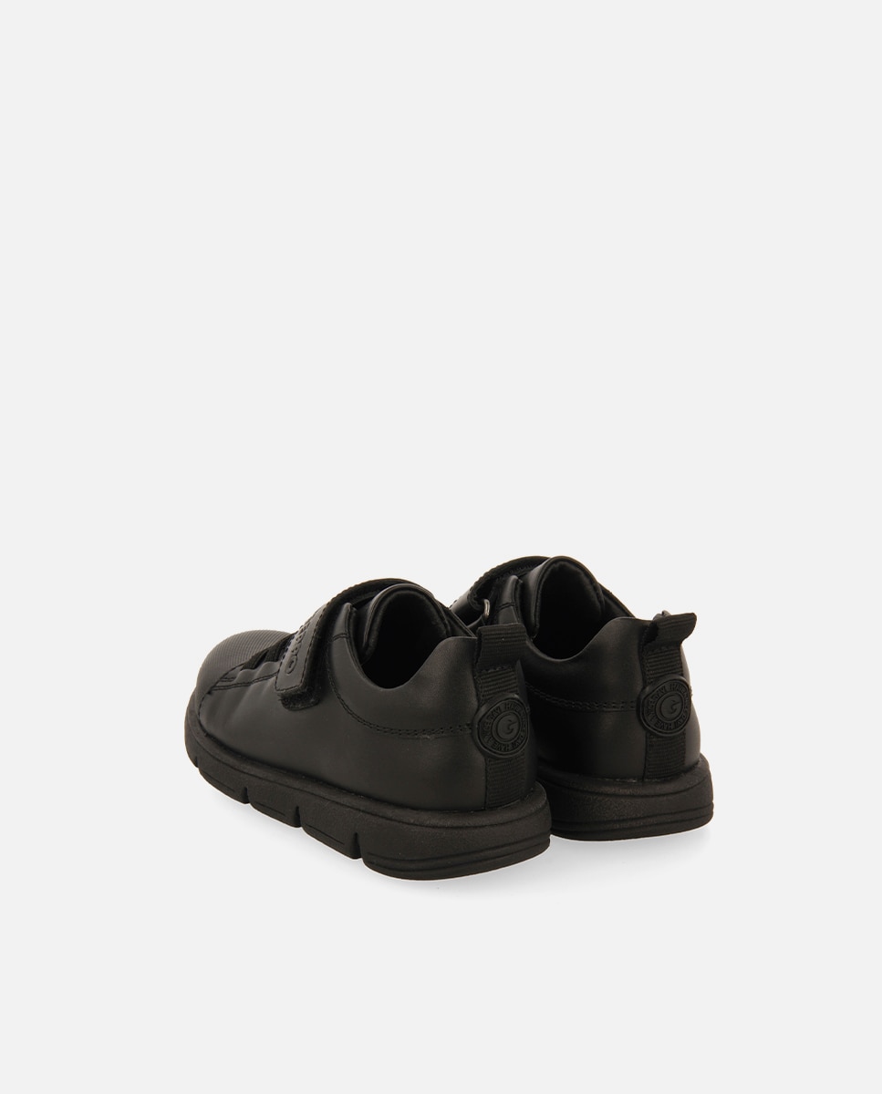 Zapatillas de piel de niño con cierre ajustable y cordones elásticos - Gioseppo - Negro Negro-3
