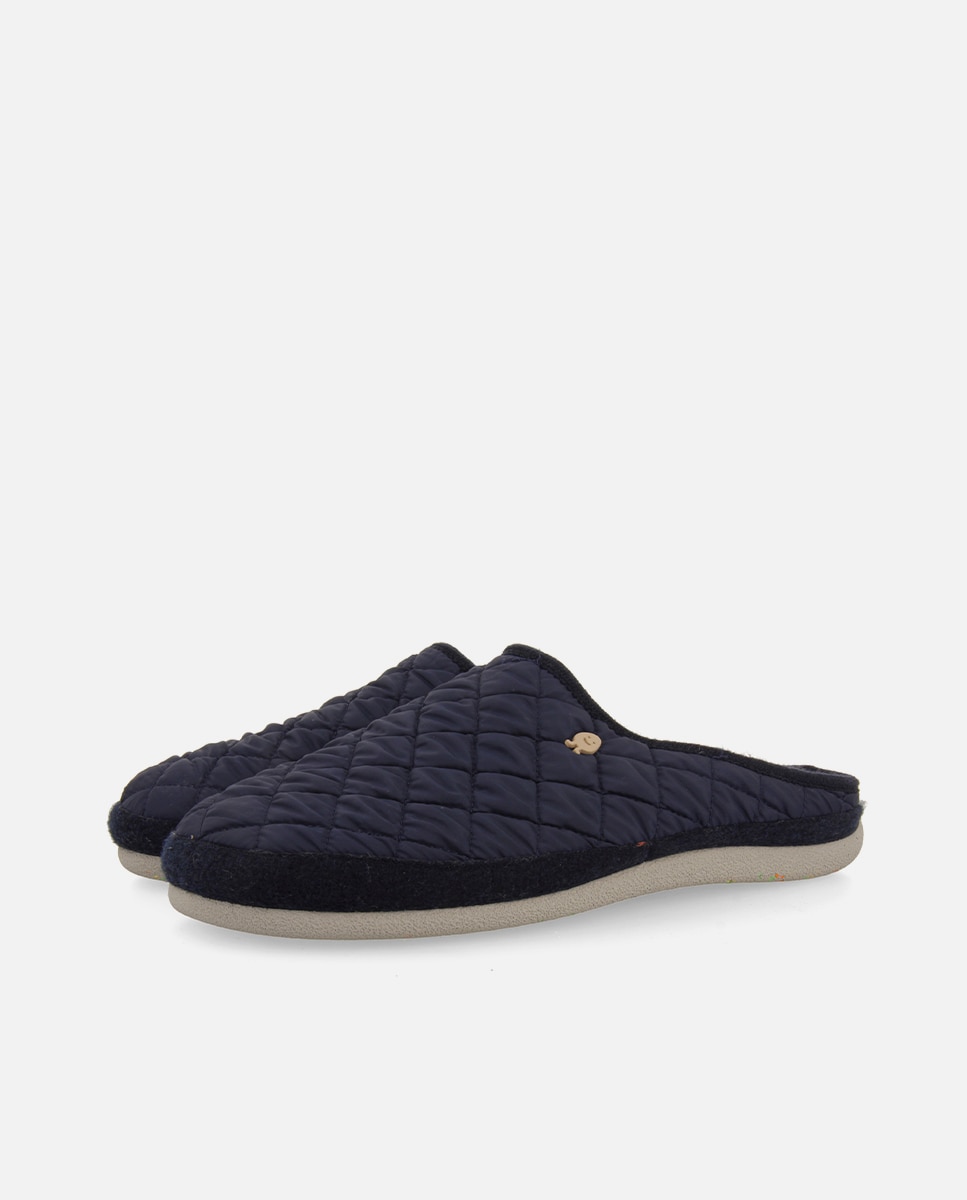 Zapatillas de casa de hombre con suela en contraste y plantilla extraíble - Hot Potatoes - Azul marino Azul marino-2