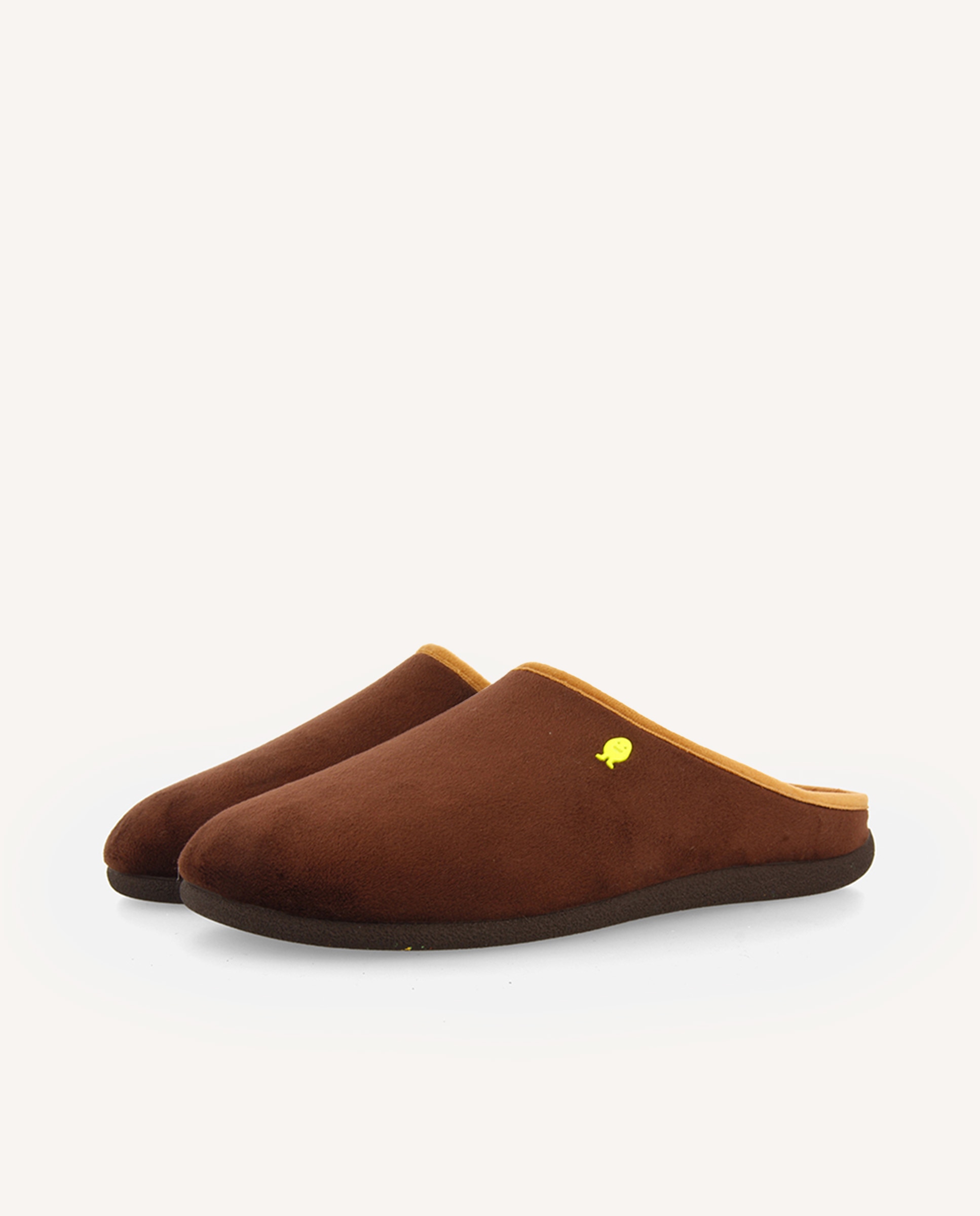 Zapatillas de casa de hombre de pelo con ribete en color en contraste - Hot Potatoes - Marrón Marrón-3