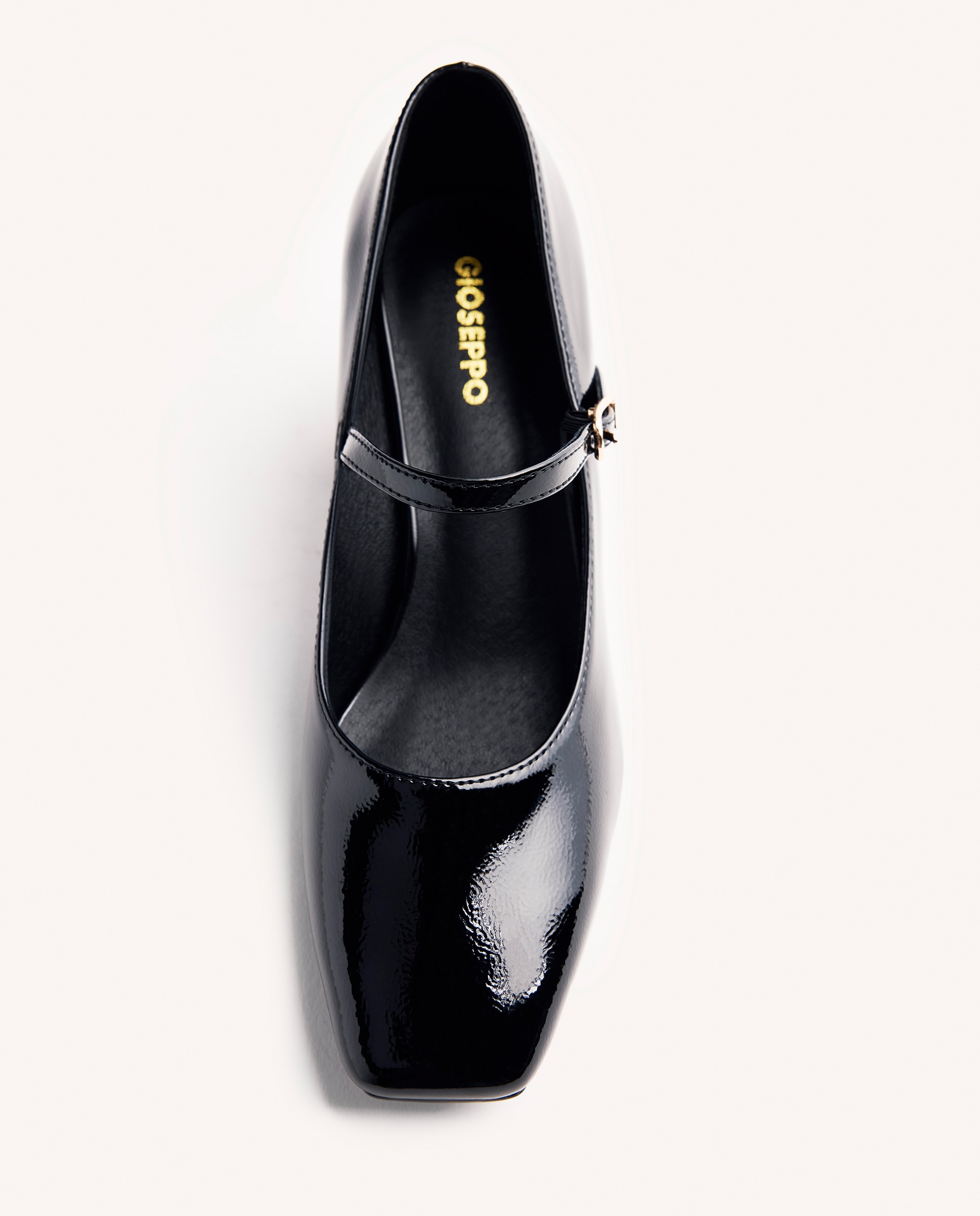 Zapatos de salón de mujer estilo mary-jane con acabado en efecto charol - Negro Negro-2