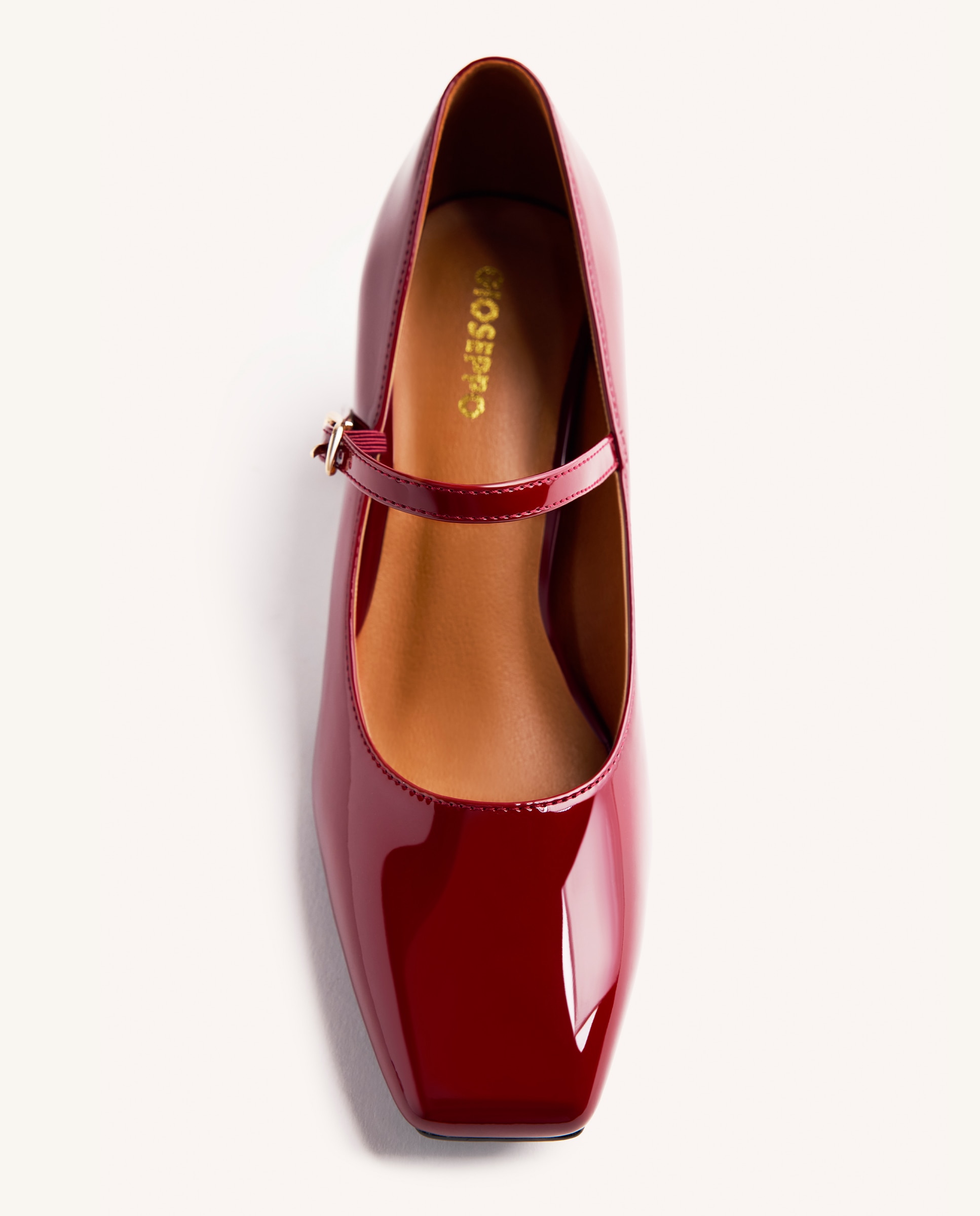 Zapatos de salón de mujer estilo mary-jane con acabado en efecto charol - Burdeos Burdeos-2