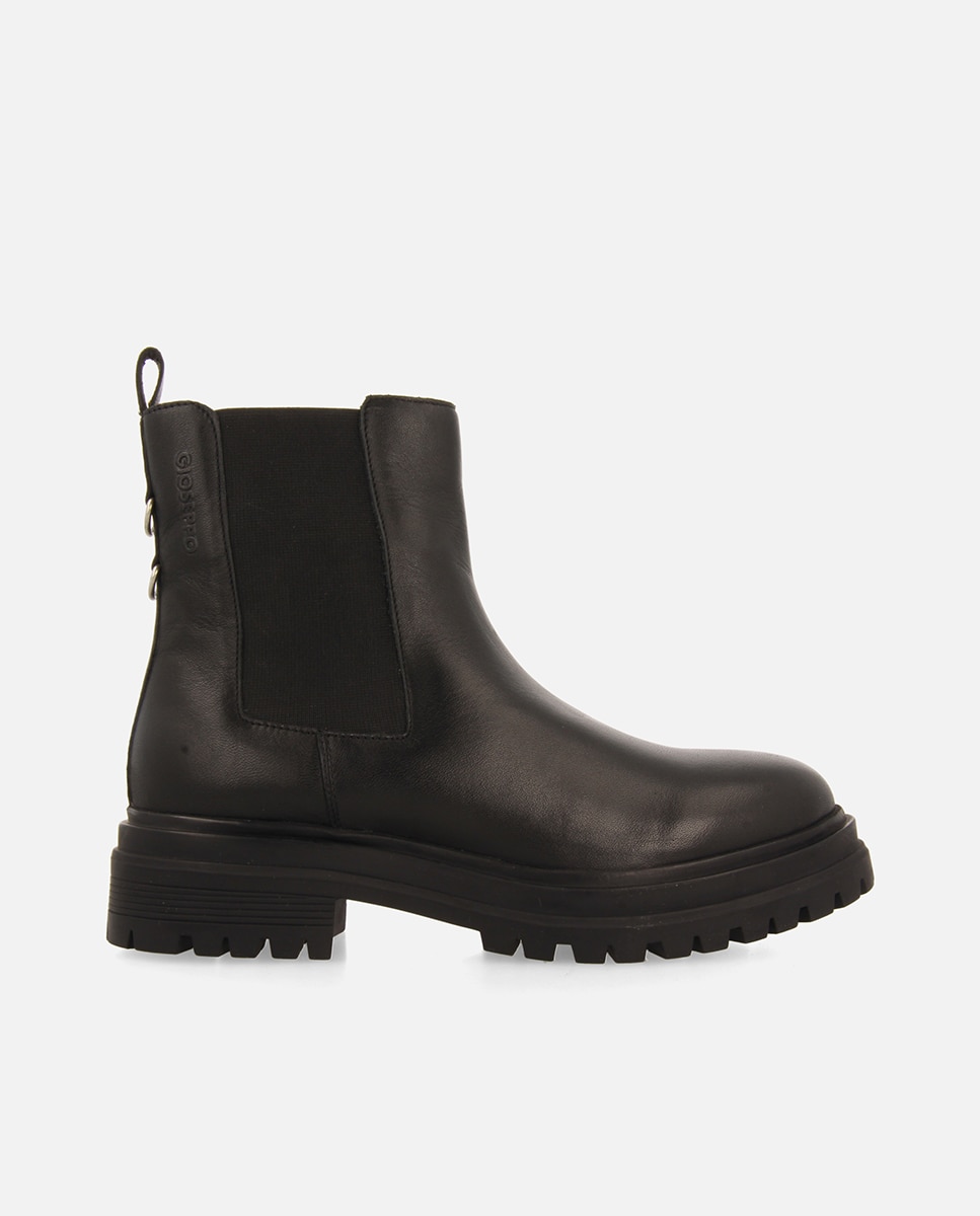 Botines suela track de mujer de piel - Gioseppo - Negro Negro-1