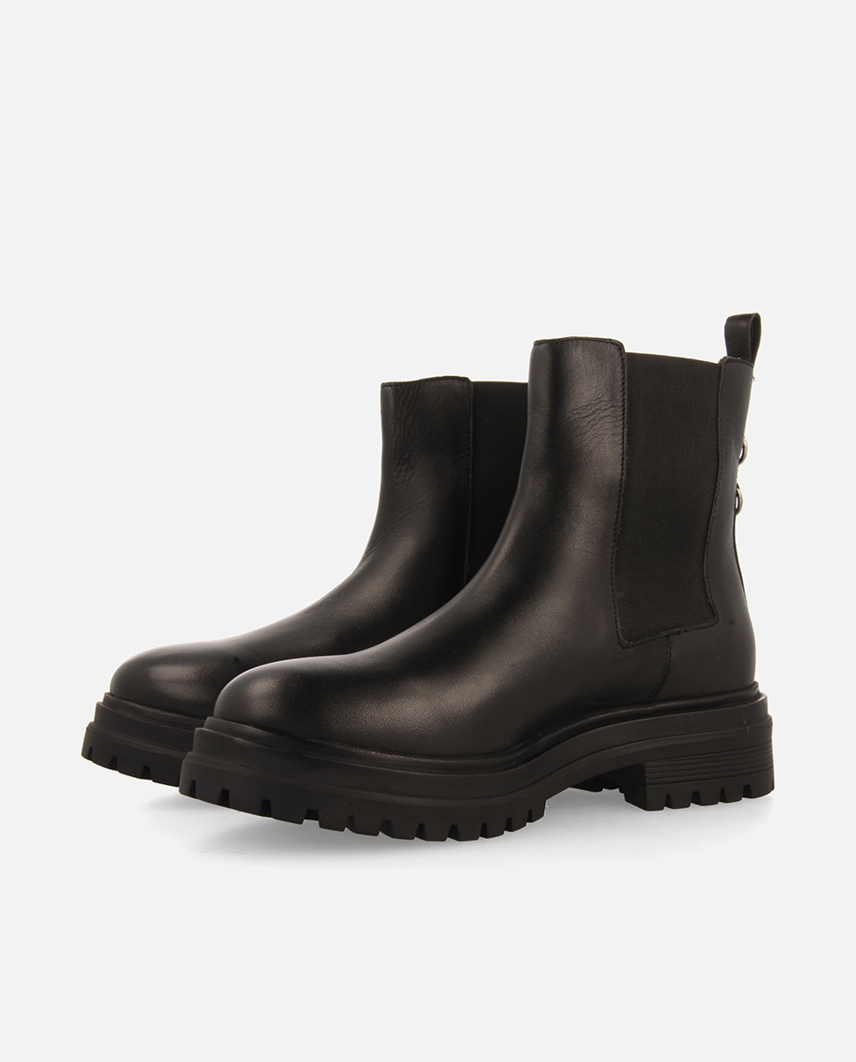 Botines suela track de mujer de piel - Gioseppo - Negro Negro-3