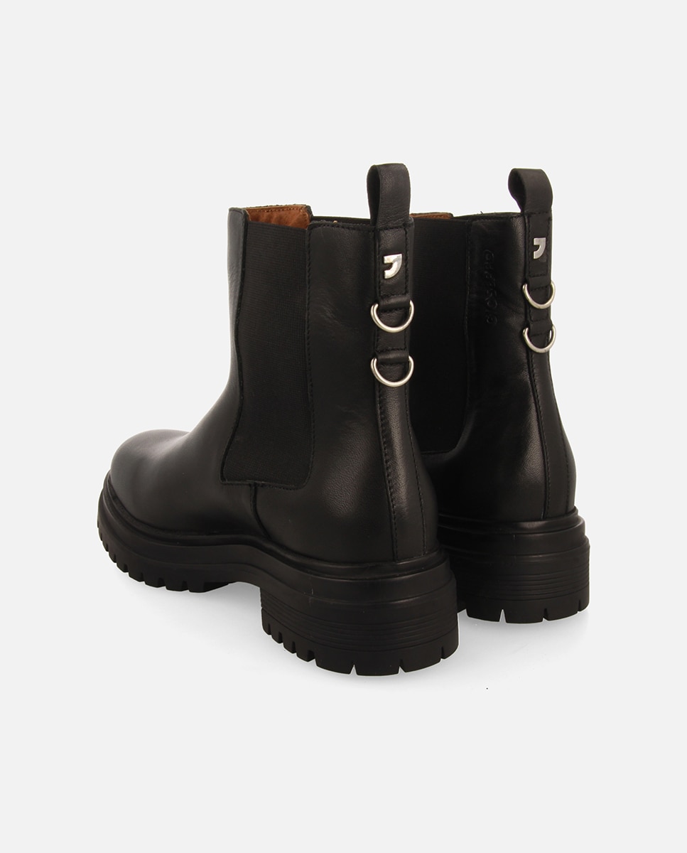 Botines suela track de mujer de piel - Gioseppo - Negro Negro-2