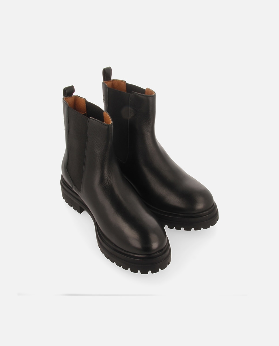Botines suela track de mujer de piel - Gioseppo - Negro Negro-4