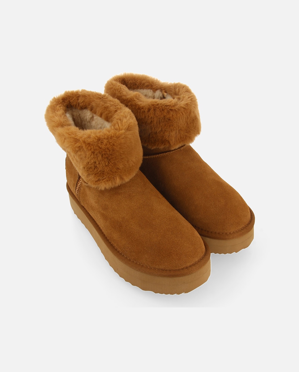 Imagen 4 de Botas de pelo de mujer estilo australianas de piel con cremallera - Cuero Cuero