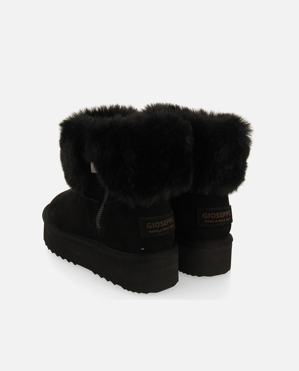 Imagen 3 de Botas de pelo de mujer estilo australianas de piel con cremallera - Negro Negro