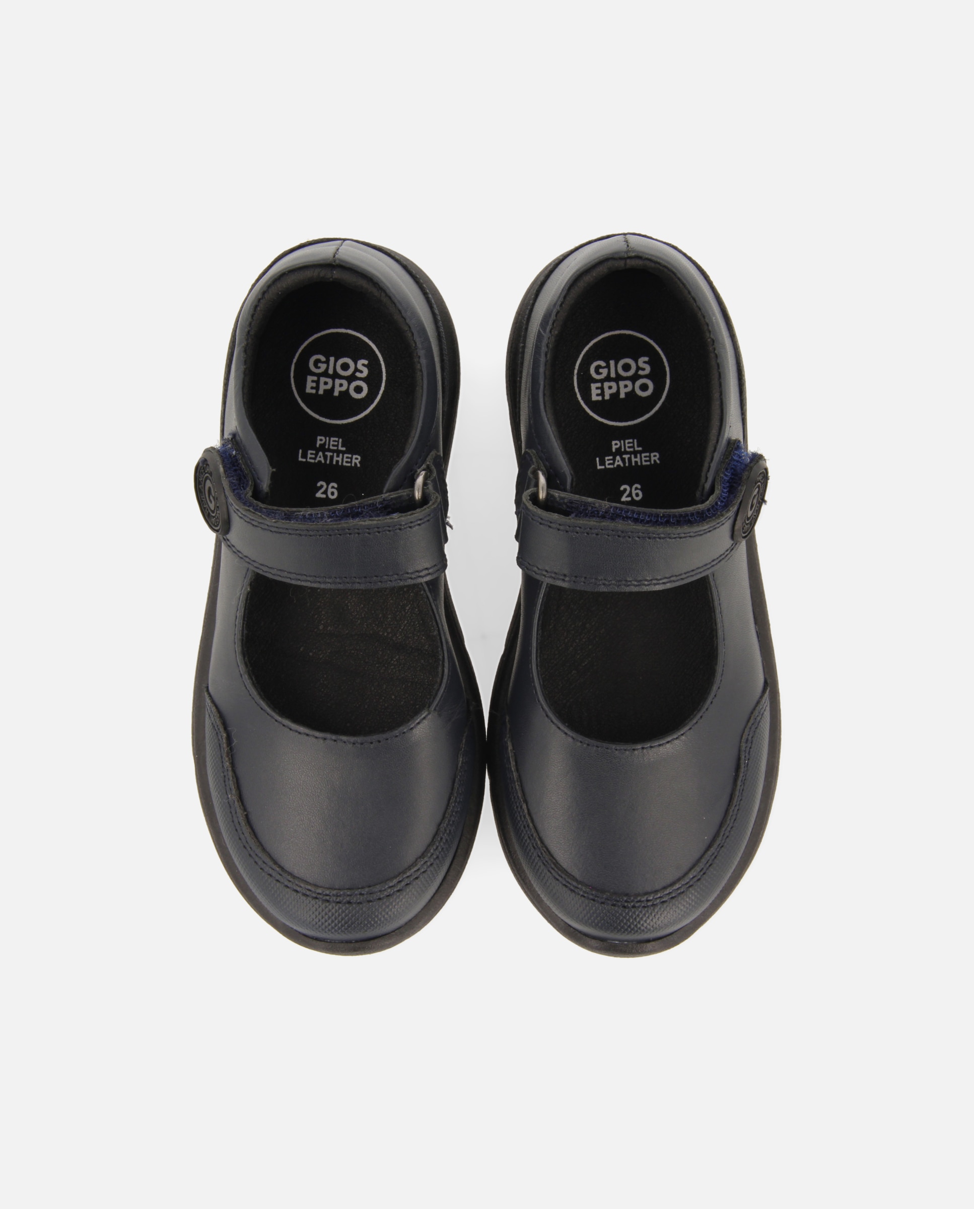 Zapatos de colegio de niña tipo bailarinas con cierres ajustables - Gioseppo - Azul marino Azul marino-4