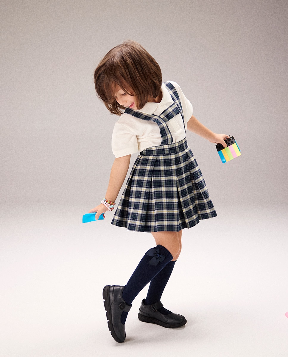 Zapatos de colegio de niña tipo bailarinas con cierres ajustables - Gioseppo - Azul marino Azul marino-5