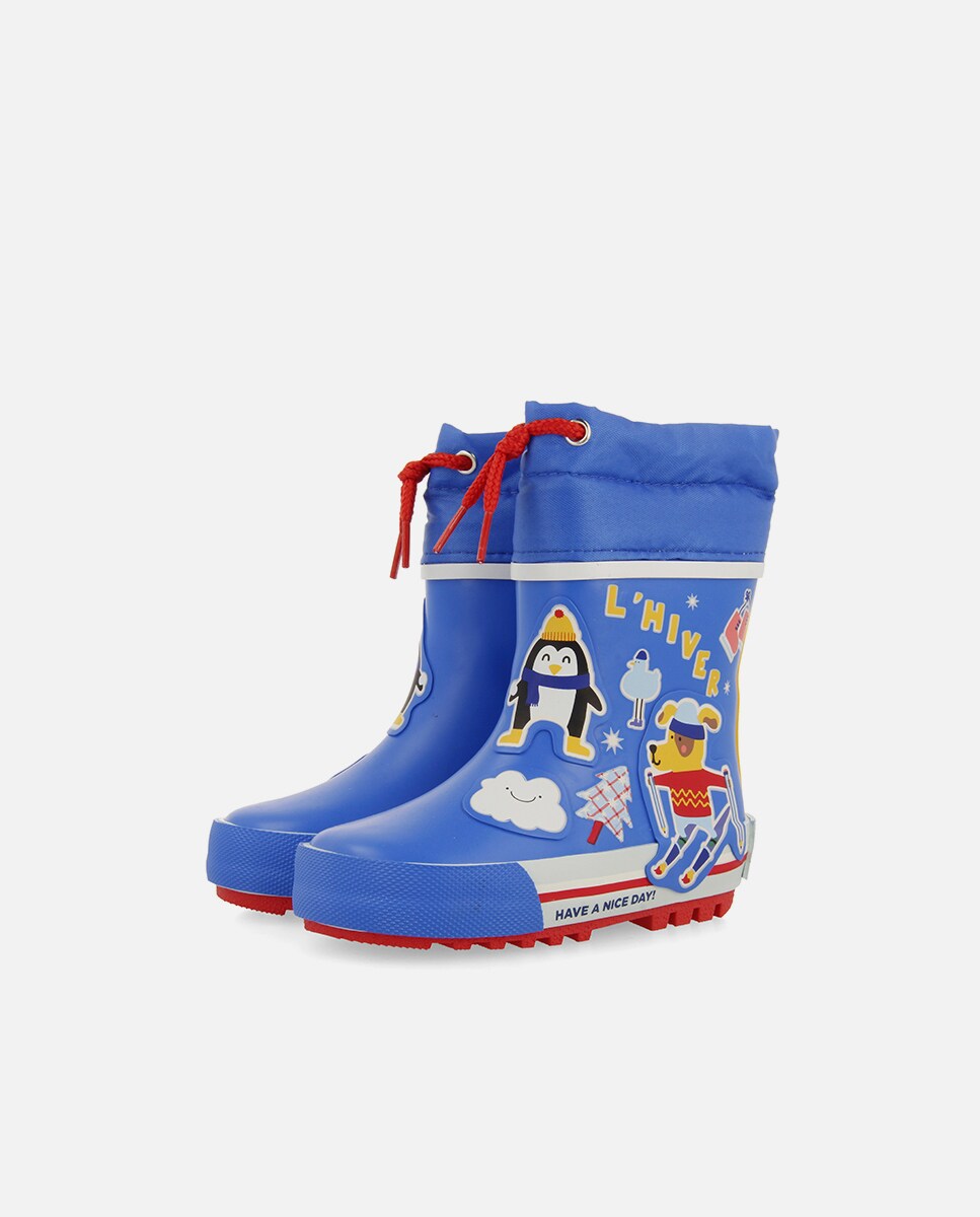 Botas de Água para Bebé com Colarinho Ajustável e Palmilha Acolchoada Azul-2