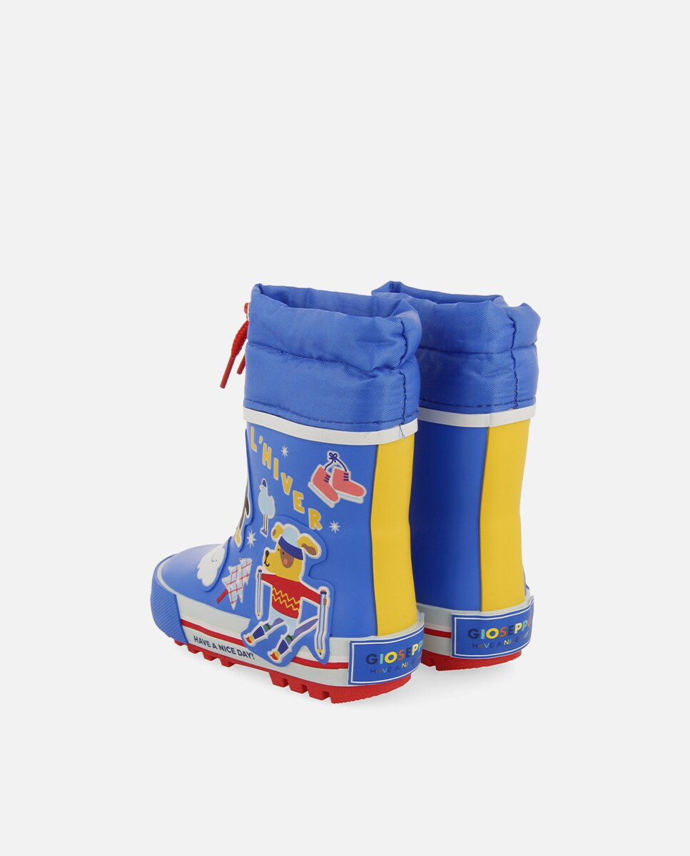 Botas de Água para Bebé com Colarinho Ajustável e Palmilha Acolchoada Azul-3