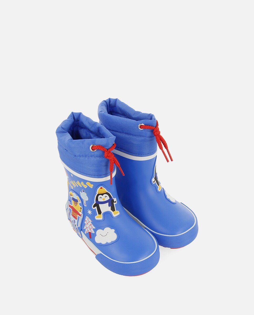Botas de Água para Bebé com Colarinho Ajustável e Palmilha Acolchoada Azul-4