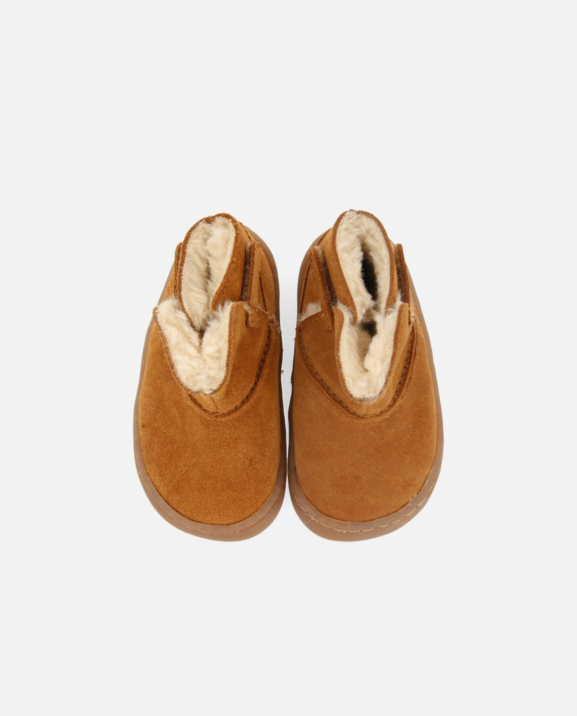 Botas de bebé niño de piel serraje con forro interior de pelo barefoot - Gioseppo - Cuero Cuero-4