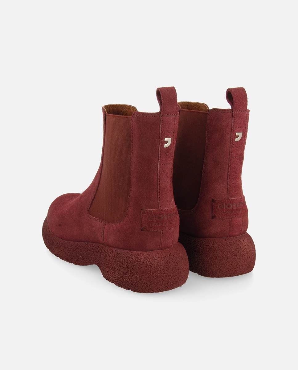 Botas de pelo de mujer de piel serraje estilo chelsea - Violeta Violeta-3