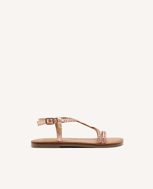 Imagen 0 de Sandalias de niña en piel con trenzado