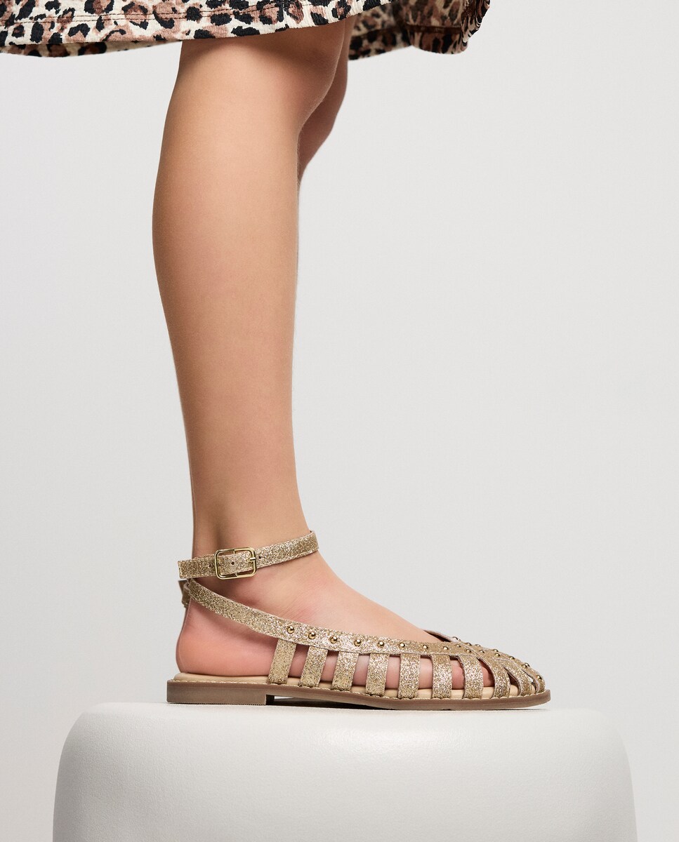 Gioseppo Sandalias Con Borlas Gioseppo_ Sandalia De Pala Doradas Y