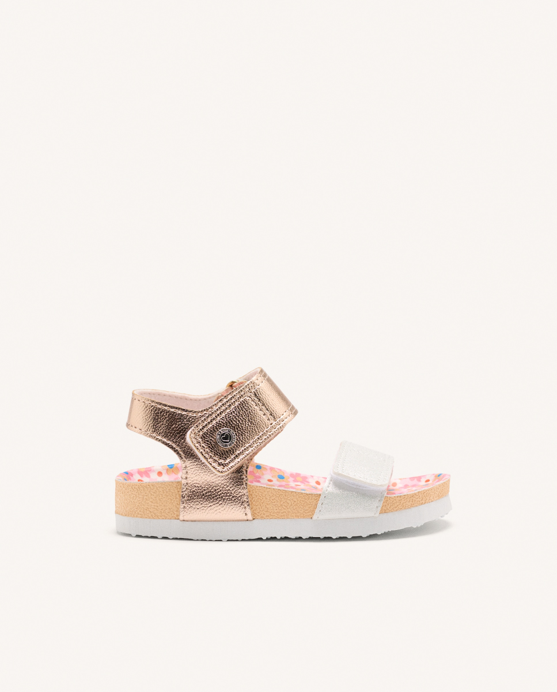 Imagen 0 de Sandalias abiertas de niña metalizadas tipo bio Plata / Rosa