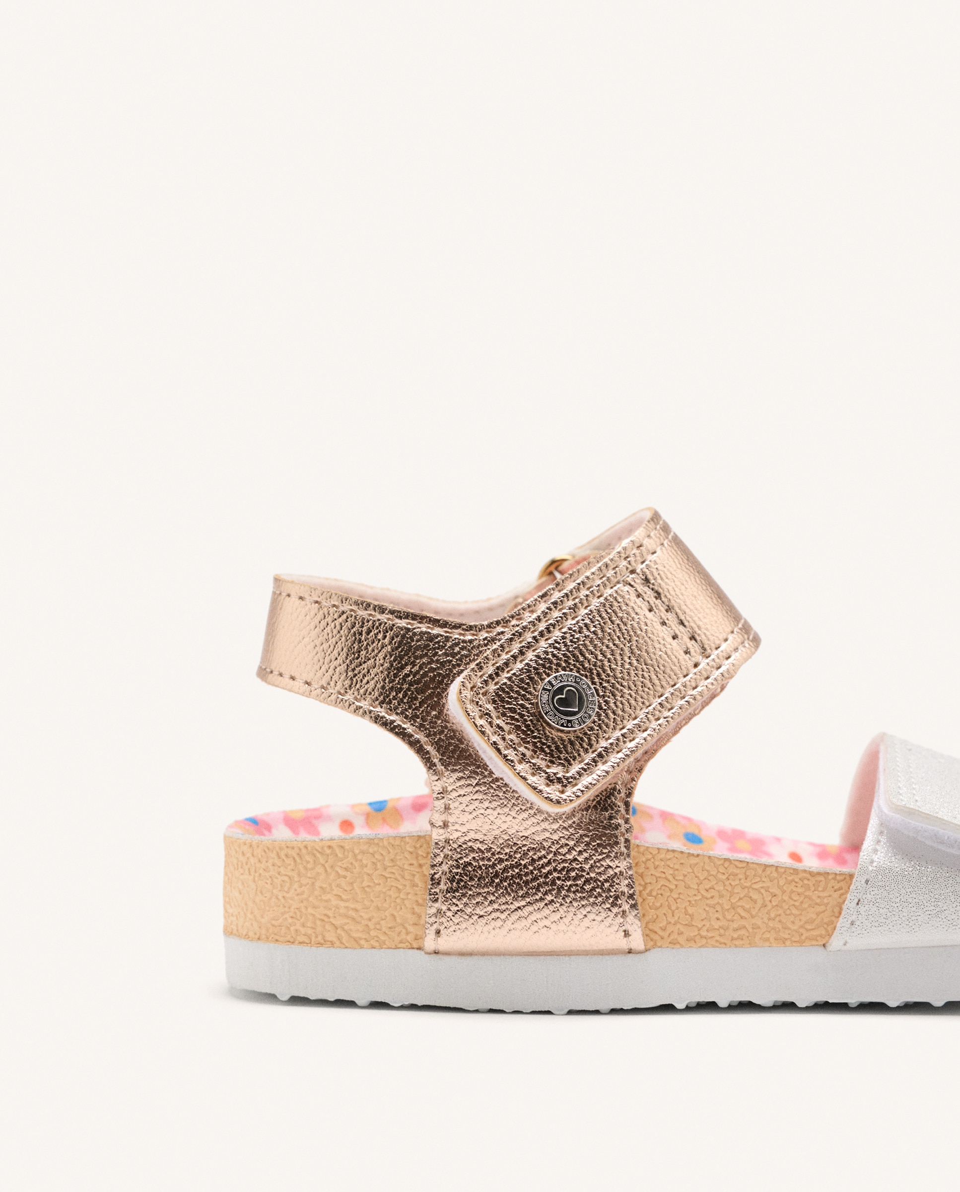 Sandalias abiertas de niña metalizadas tipo bio - Gioseppo - Plata / Rosa Plata / Rosa-4