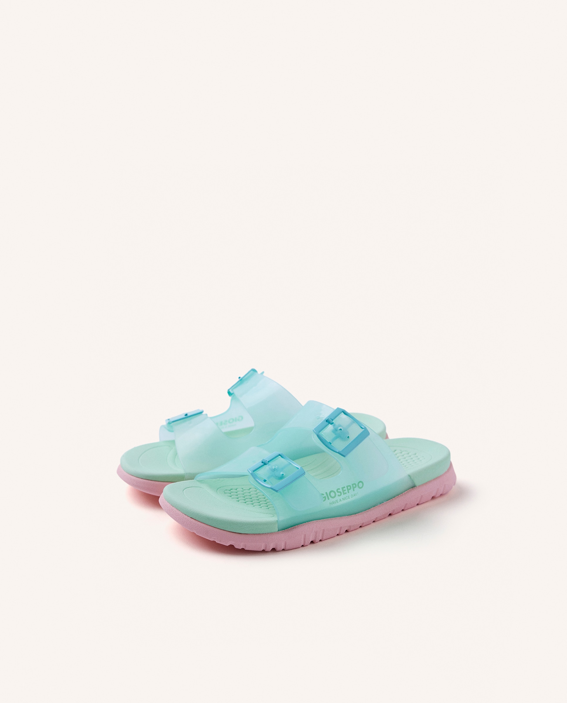 Chanclas pala de niña con hebillas y contrastes de color - Gioseppo - Azul Turquesa Azul Turquesa-2
