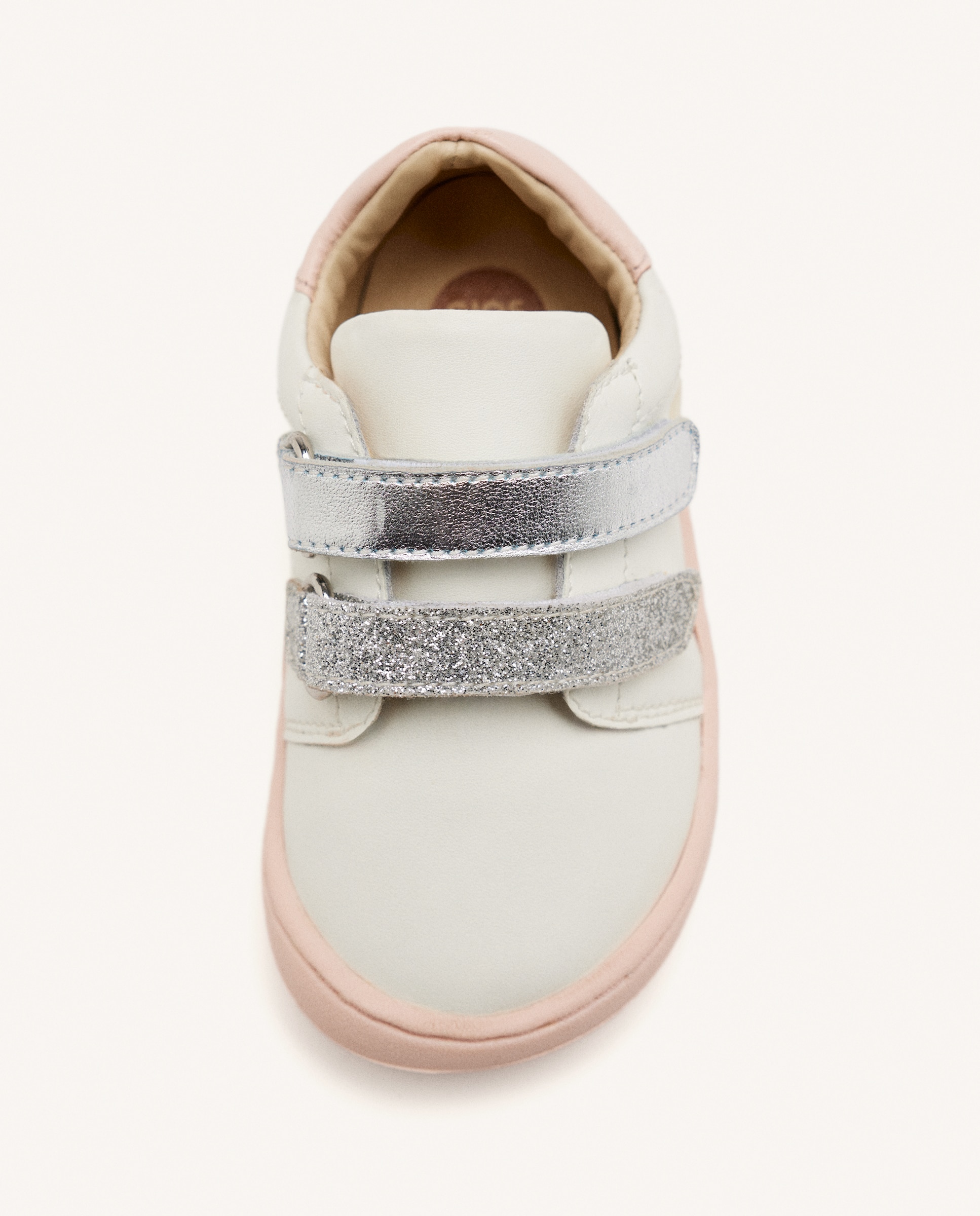 Zapatillas de piel de bebé niña barefoot tipo bambas de piel con brillo - Gioseppo - Beige Beige-3