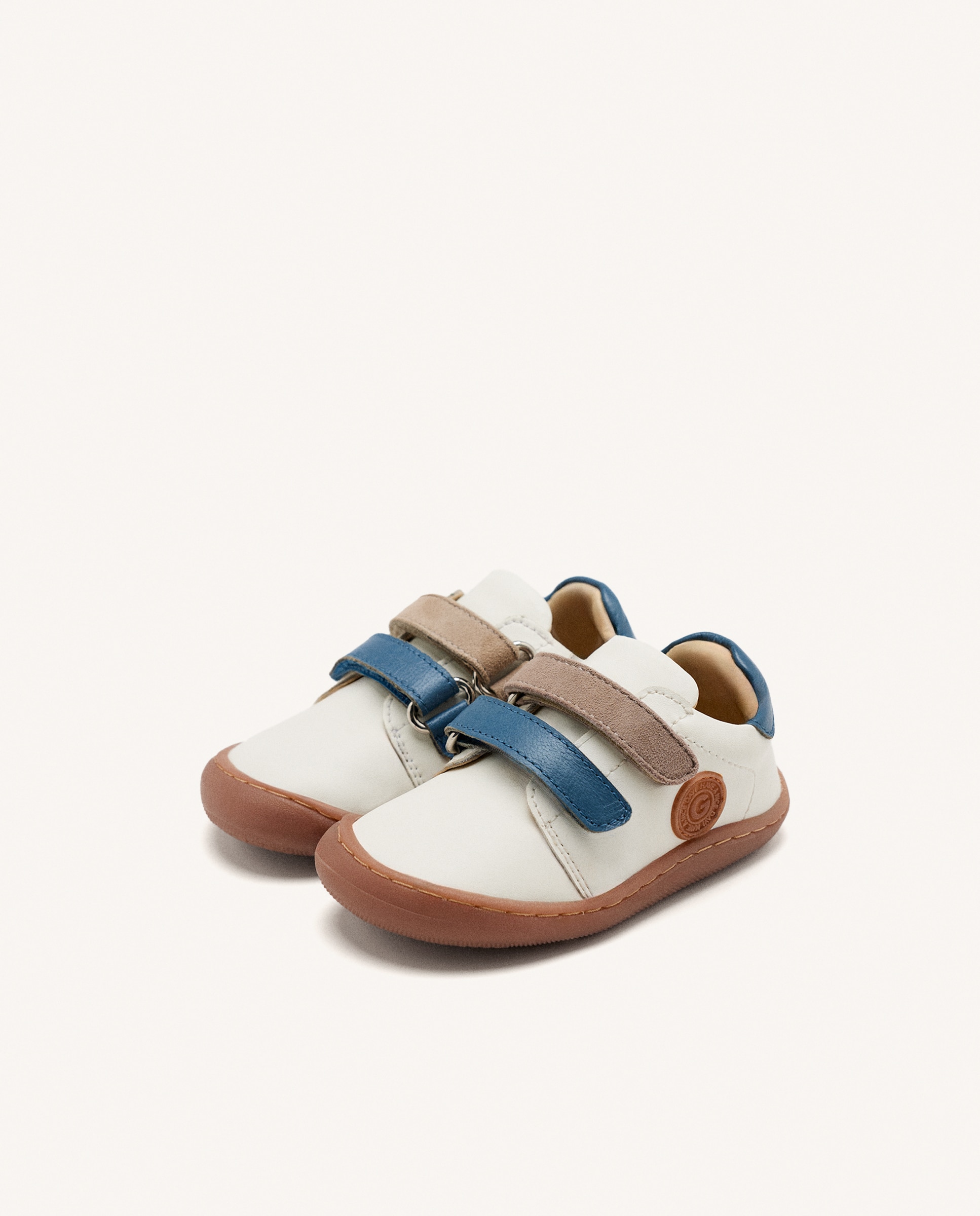Zapatillas de piel de bebé niño barefoot tipo bambas de piel - Gioseppo - Beige/Marrón Beige/Marrón-2