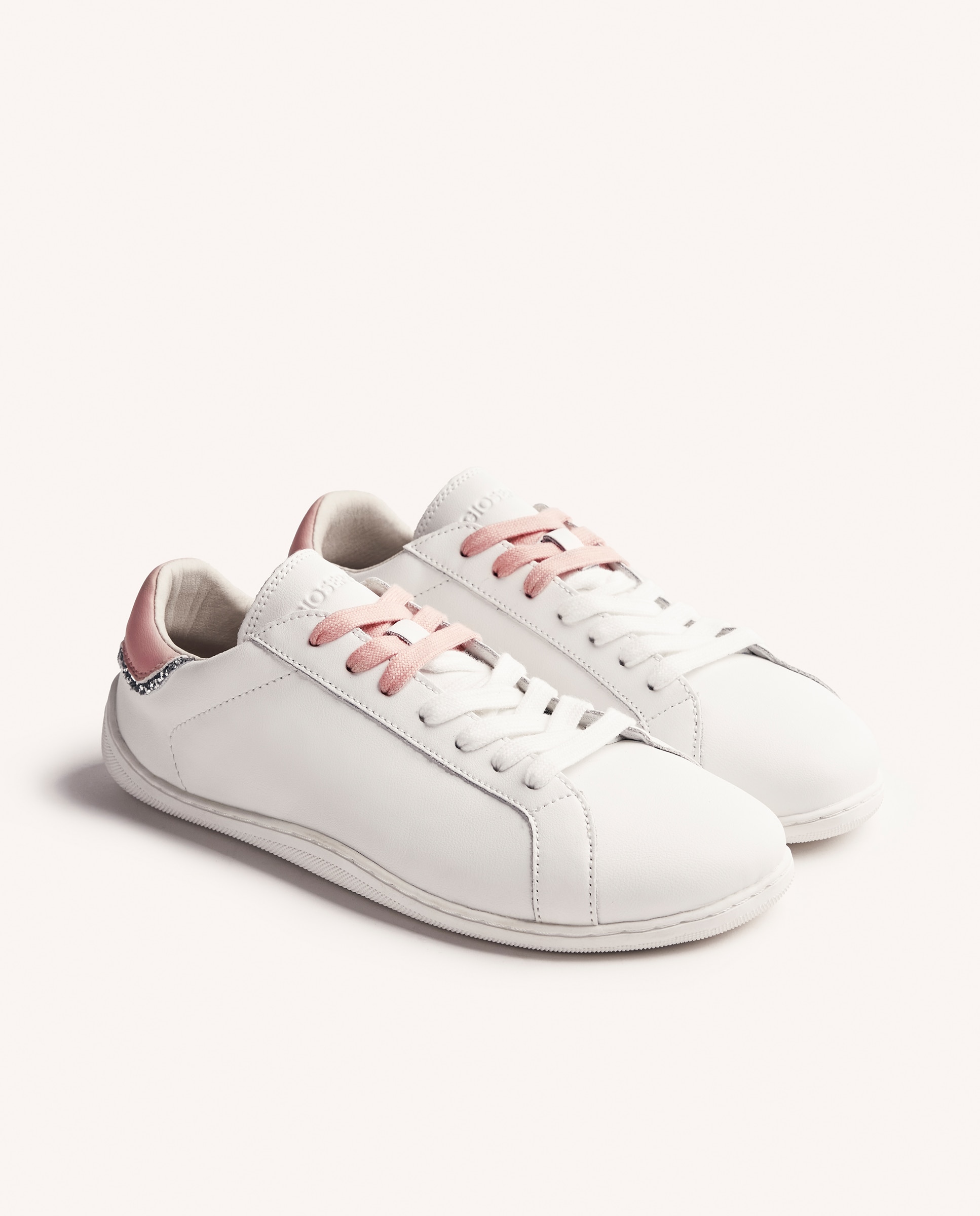 Zapatillas deportivas de mujer de piel con acentos de color y ribete brillante barefoot - Gioseppo - Blanco Blanco-4