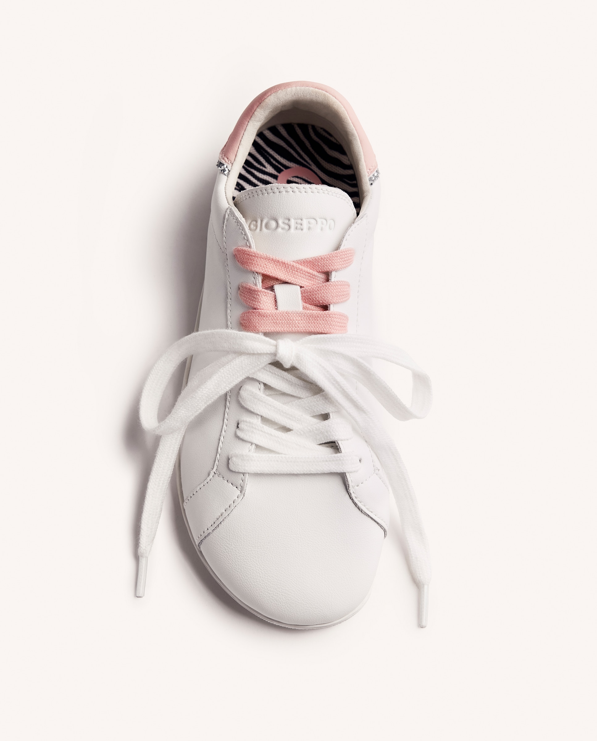 Zapatillas deportivas de mujer de piel con acentos de color y ribete brillante barefoot - Gioseppo - Blanco Blanco-3
