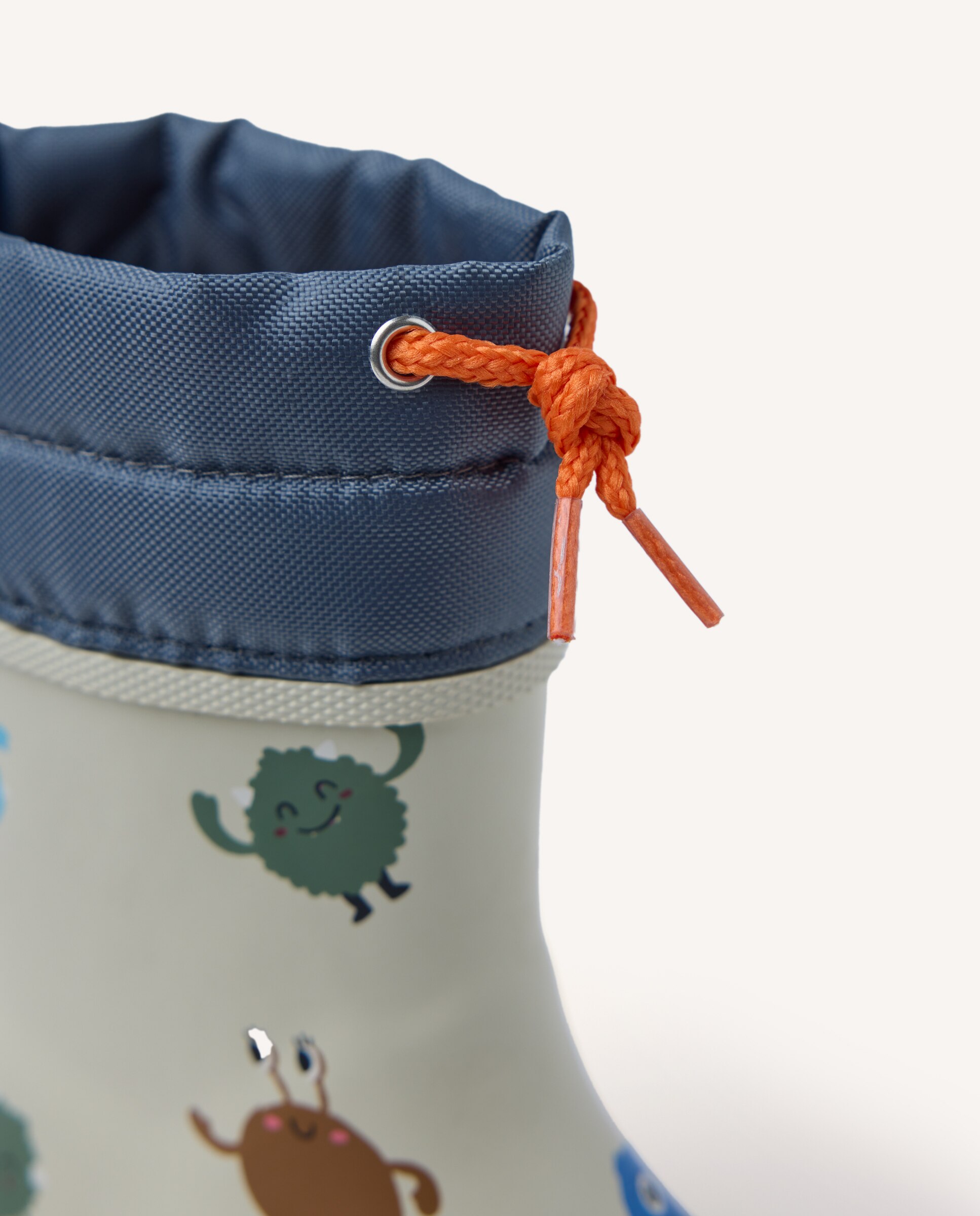 Botas de agua de bebé niño con dibujos de mostruitos y collarín ajustable - Gioseppo - Gris Gris-4
